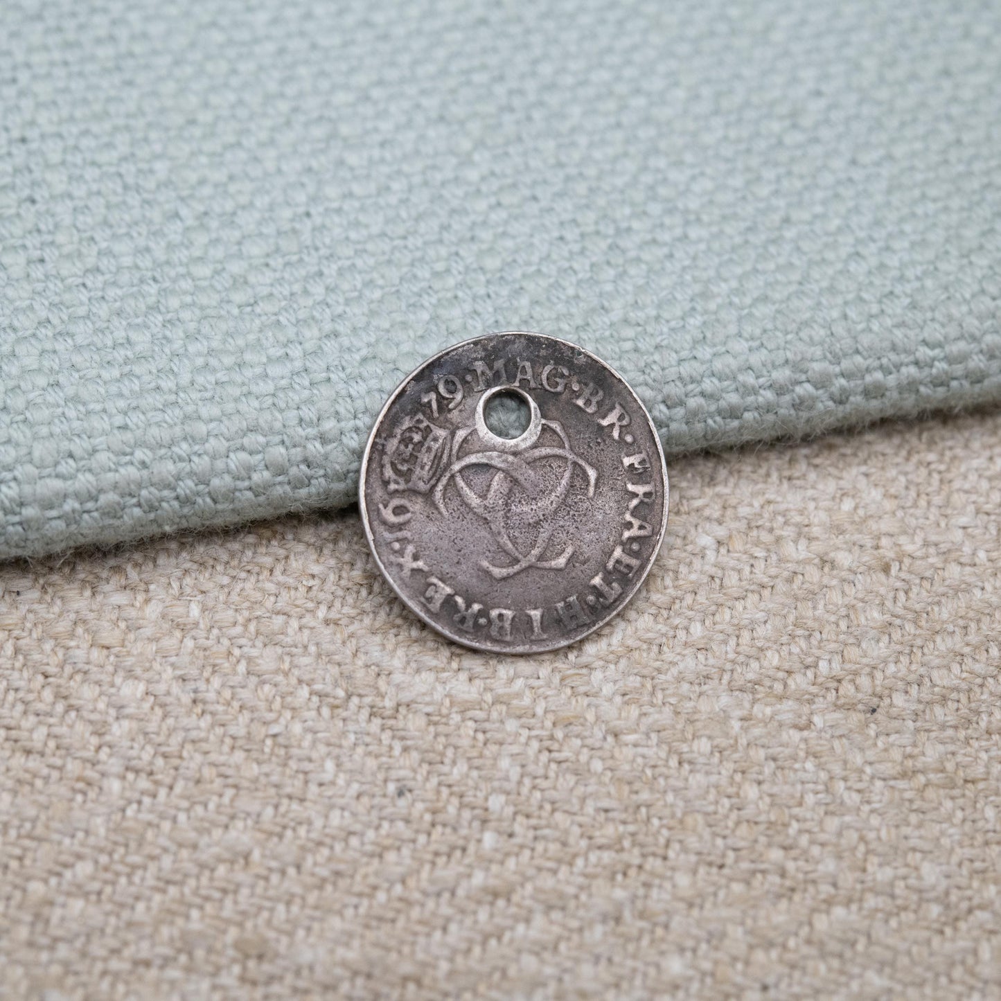 Antique 1679 Charles II Threepence Coin Charm Pendant - Old English Threepence | Pierced Sterling Silver Coin Jewellery