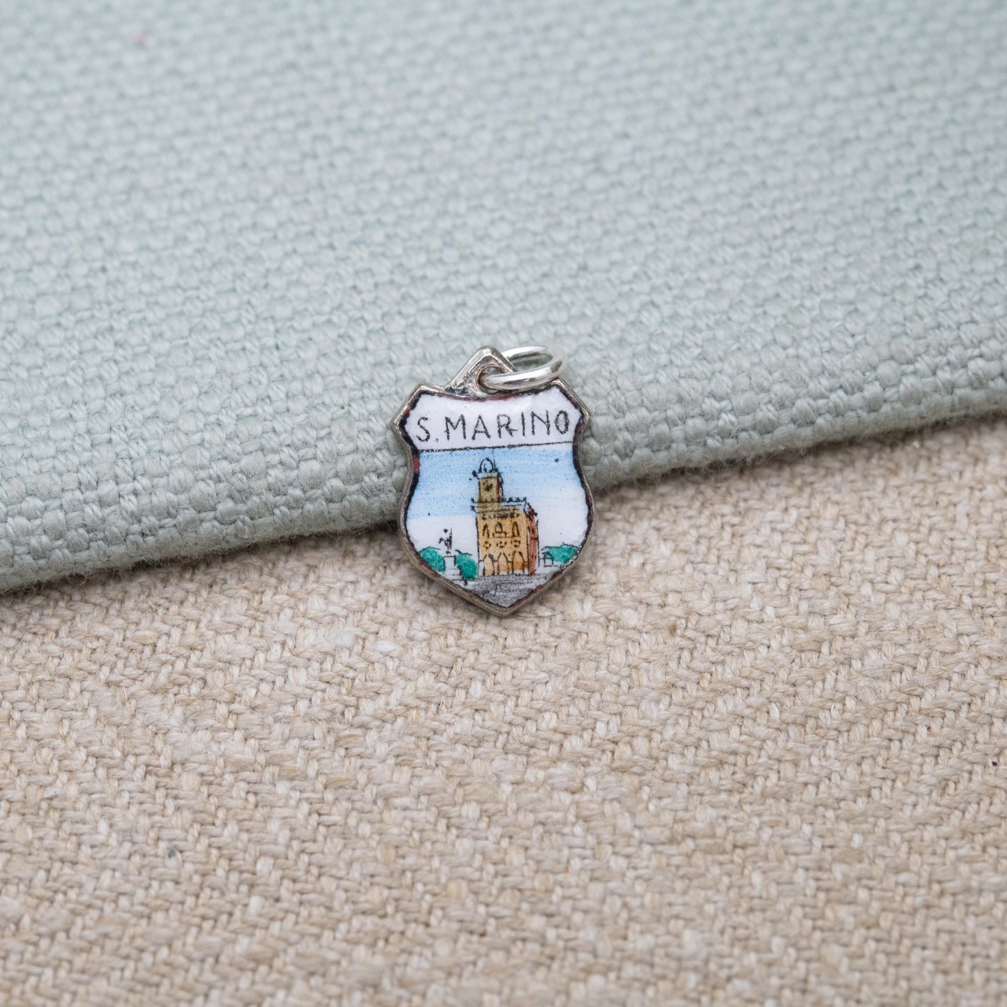 Vintage Silver San Marino Travel Charm Pendant - European Italian Souvenir Gift for Charm Bracelet