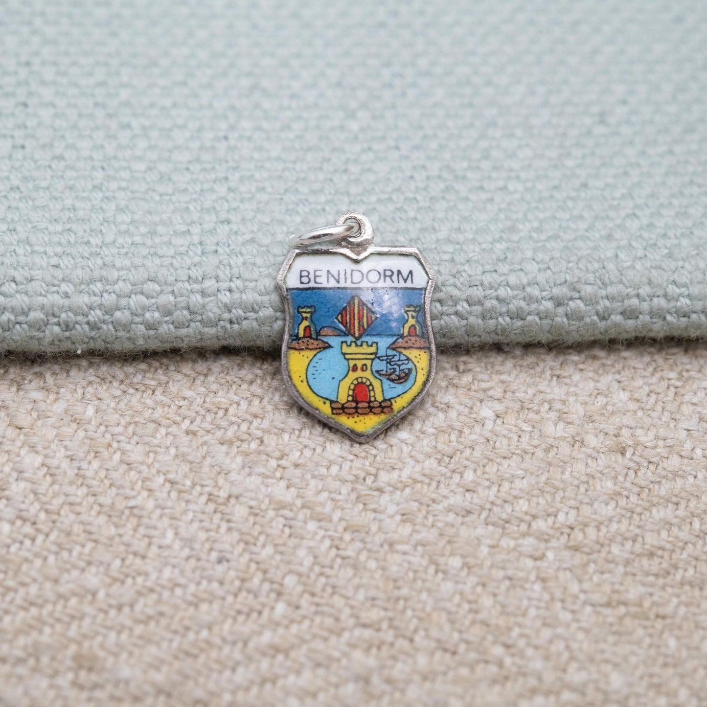 Vintage Silver Benidorm Charm Pendant - Spain Souvenir Gift for Charm Bracelet