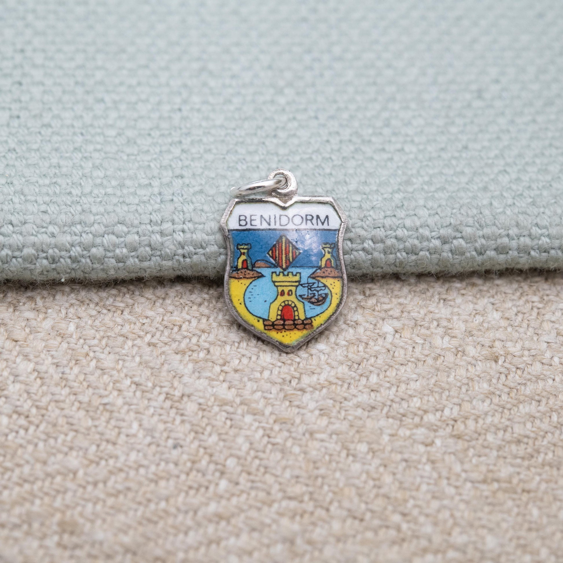 Vintage Silver Benidorm Charm Pendant - Spain Souvenir Gift for Charm Bracelet