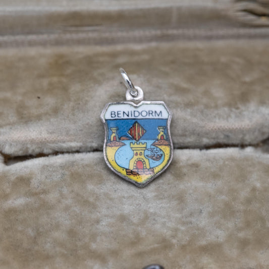 Vintage Silver Benidorm Charm Pendant - Spain Souvenir Gift for Charm Bracelet