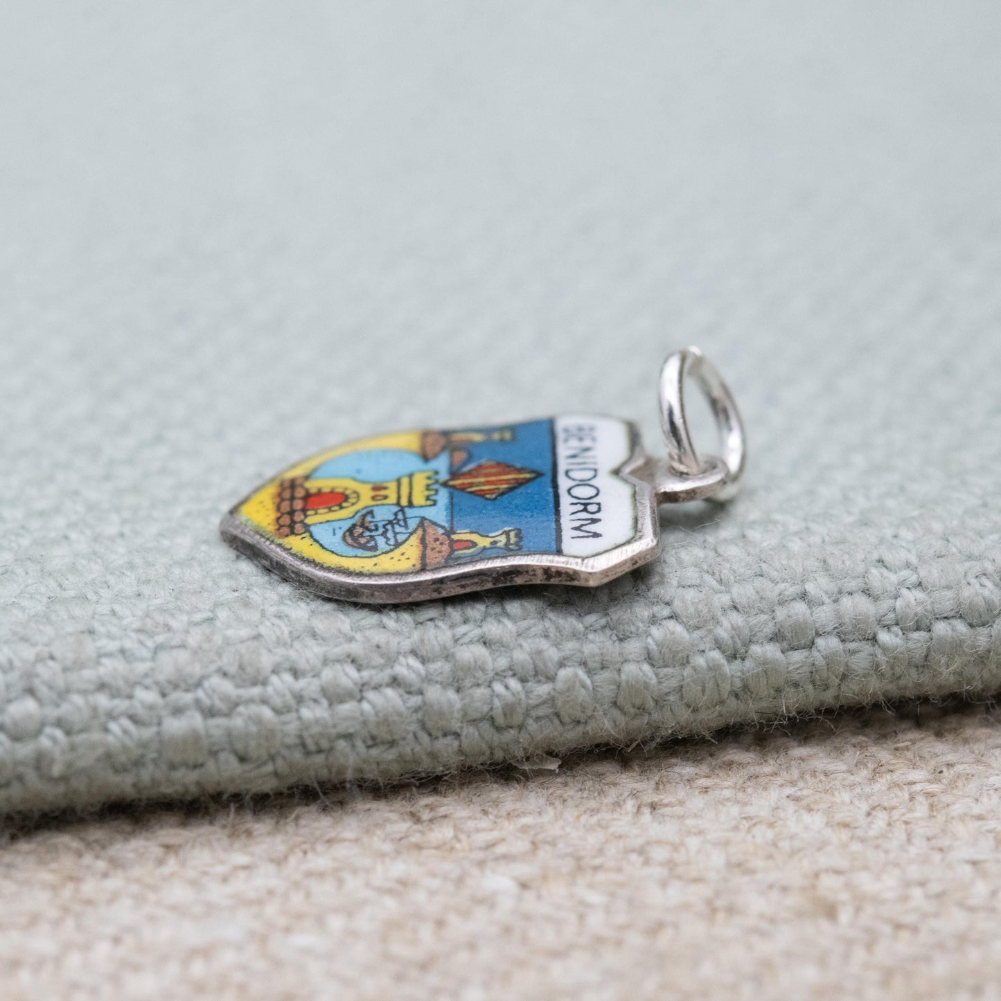 Vintage Silver Benidorm Charm Pendant - Spain Souvenir Gift for Charm Bracelet