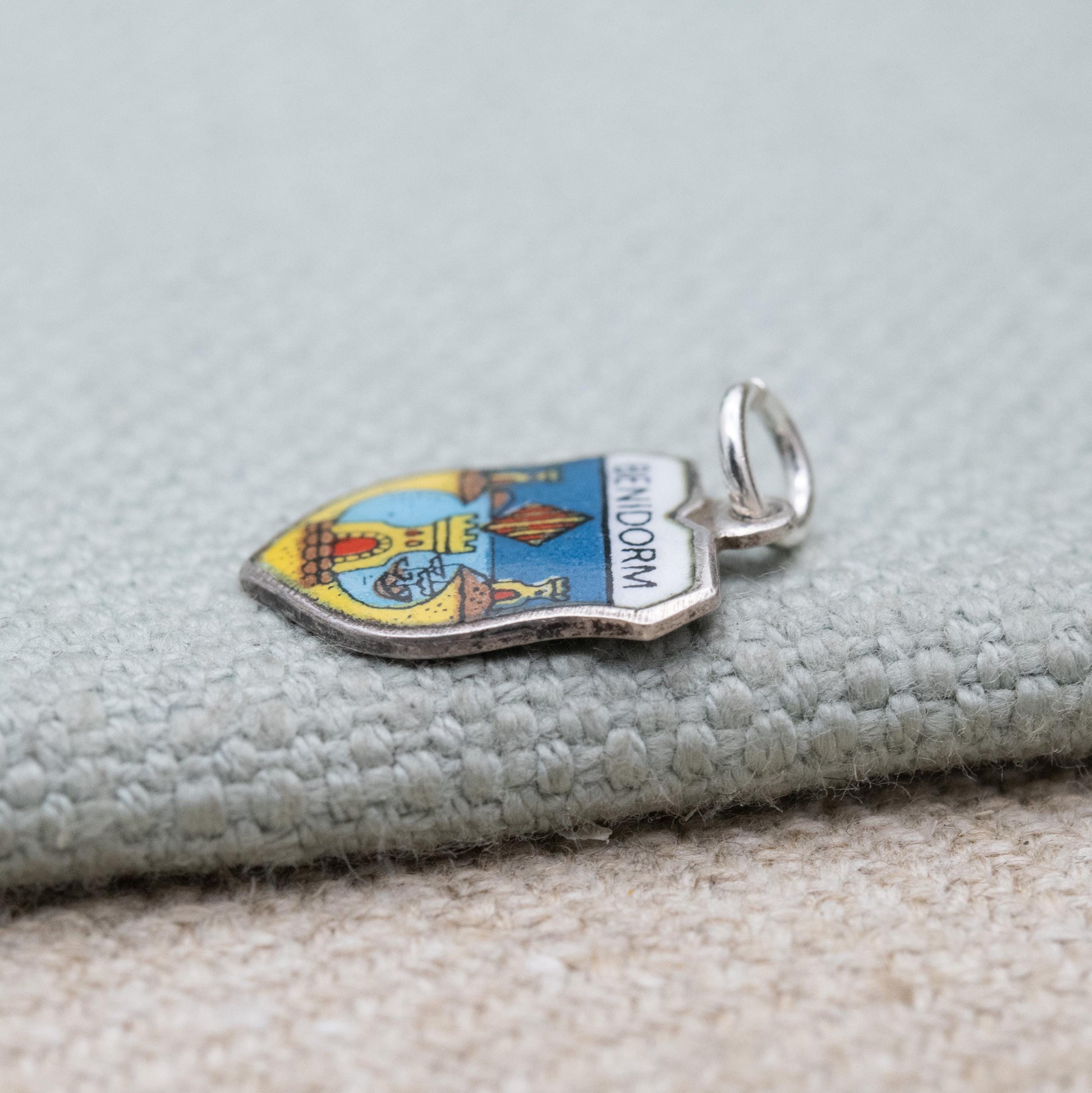 Vintage Silver Benidorm Charm Pendant - Spain Souvenir Gift for Charm Bracelet