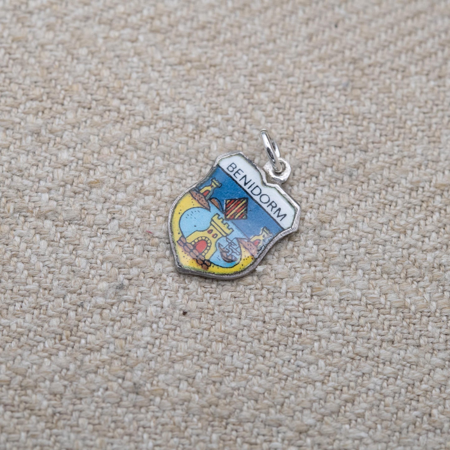 Vintage Silver Benidorm Charm Pendant - Spain Souvenir Gift for Charm Bracelet