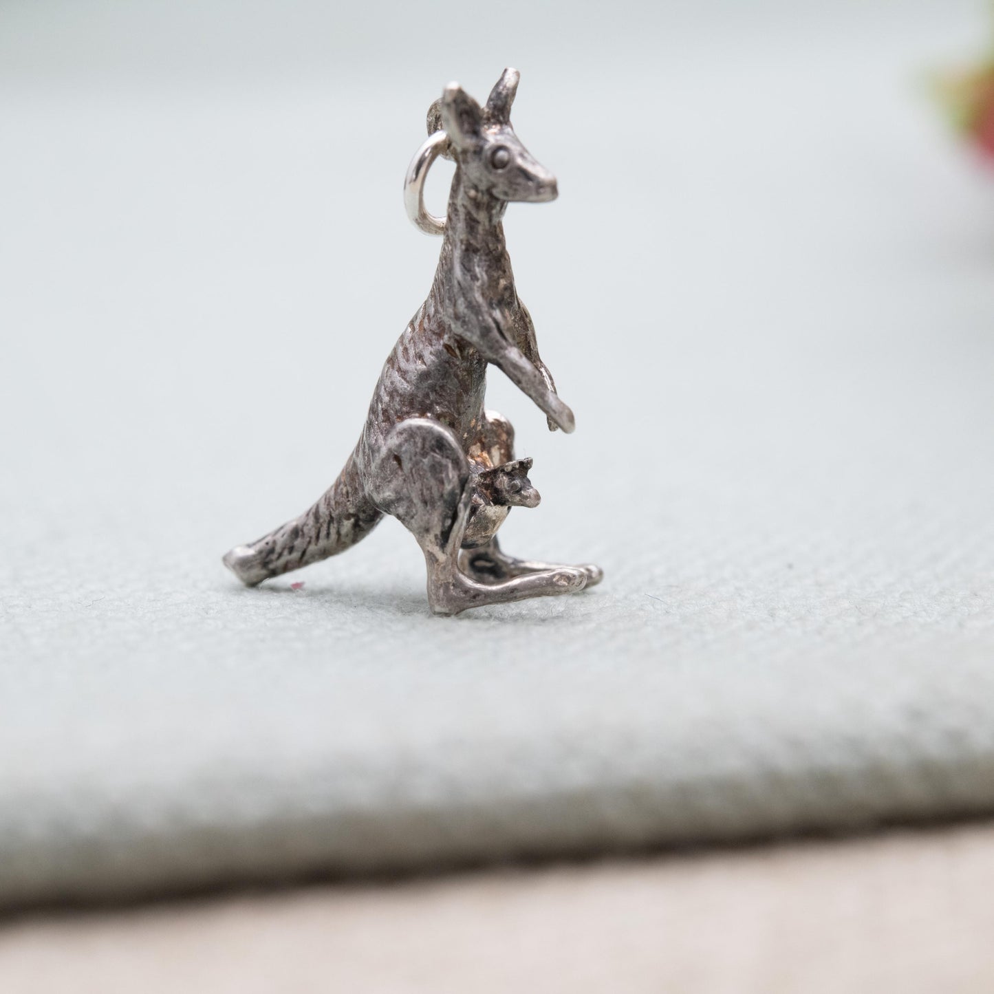 Vintage Sterling Silver Kangaroo Charm Pendant - Cute Australian Animal | Travel Souvenir | Gift for Charm Bracelet