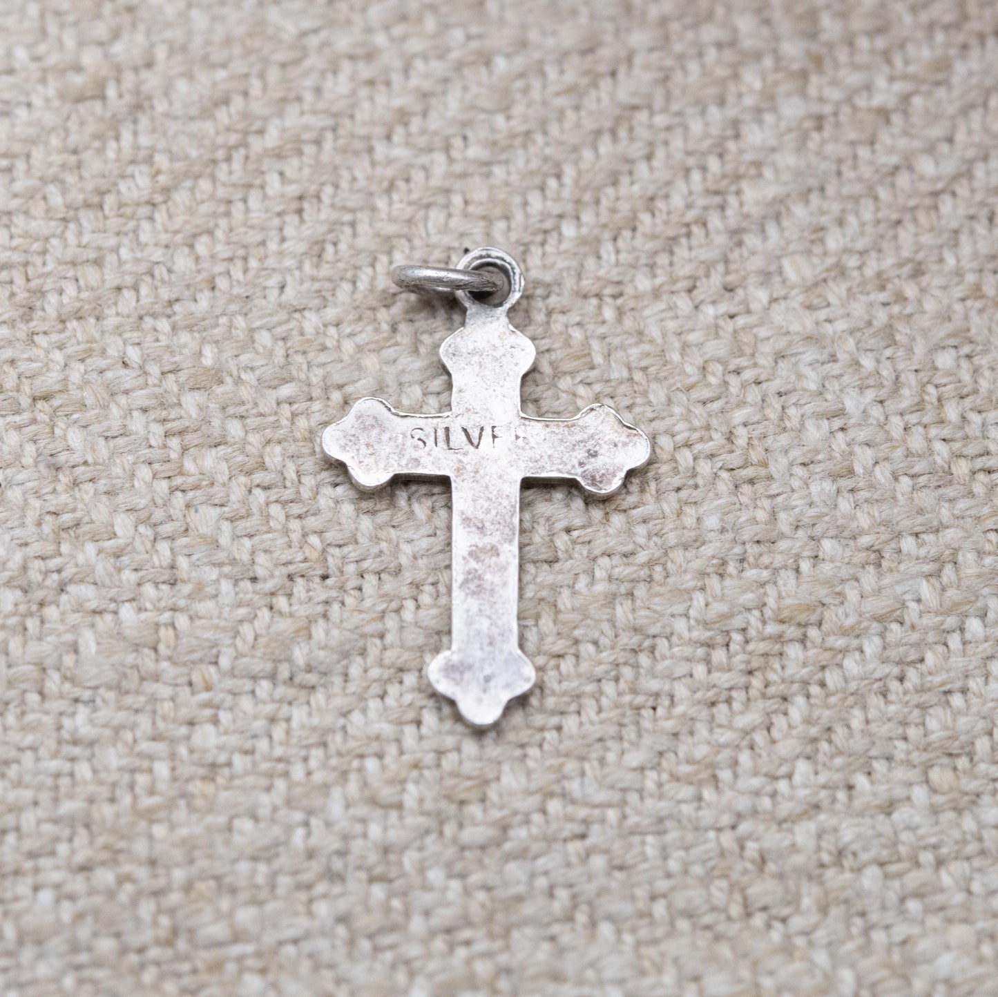 Vintage Sterling Silver Plain Cross Pendant - Minimalist Mid-Century Bottony Cross Simple Solid Silver Design | Gift for Baptism Christening