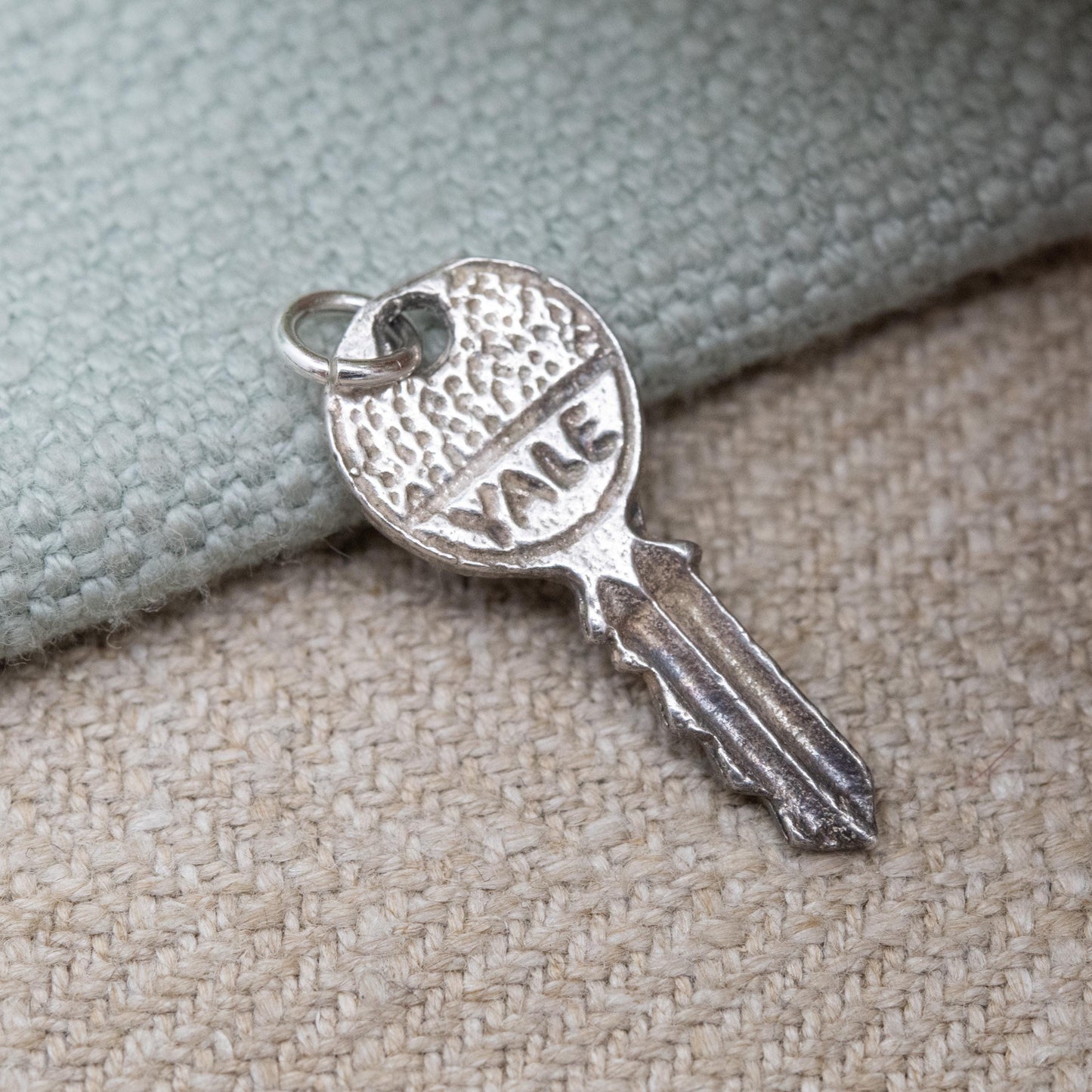 Vintage Sterling Silver YALE House Key Charm Pendant - Door Lock | Souvenir Gift for Charm Bracelet