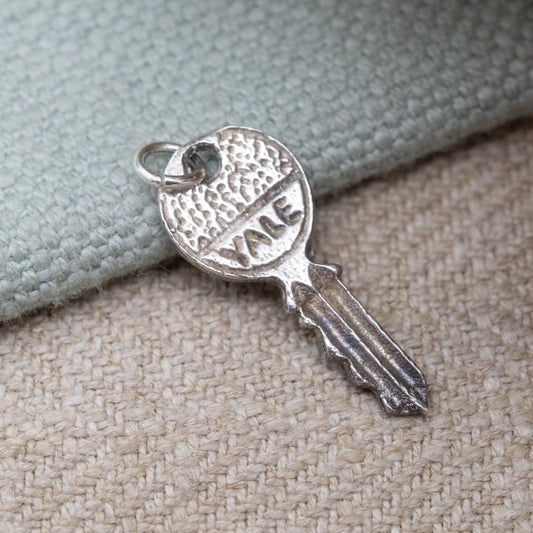 Vintage Sterling Silver YALE House Key Charm Pendant - Door Lock | Souvenir Gift for Charm Bracelet