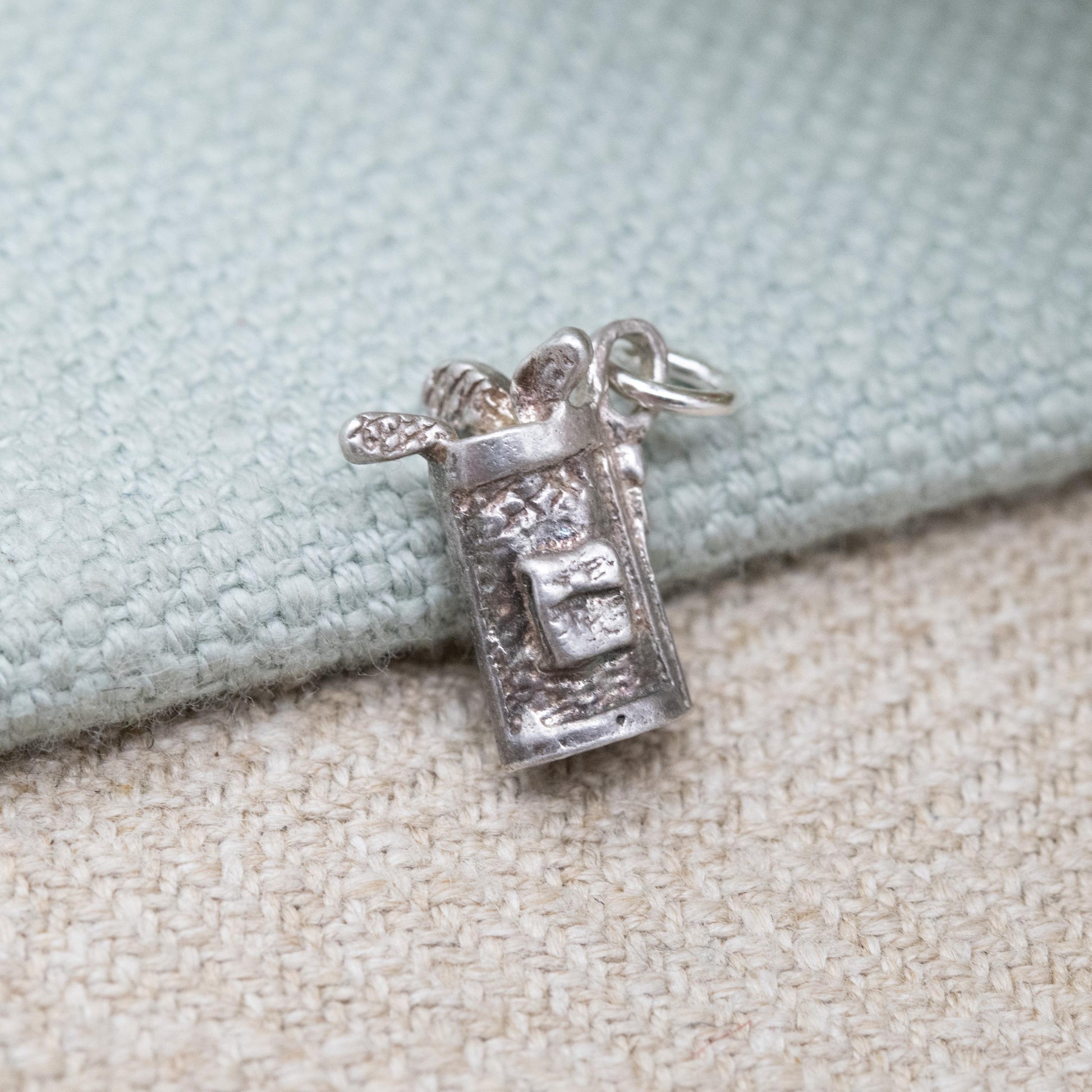 Vintage Sterling Silver Golf Caddy Charm Pendant - Sports Golfing Gift for Charm Bracelet
