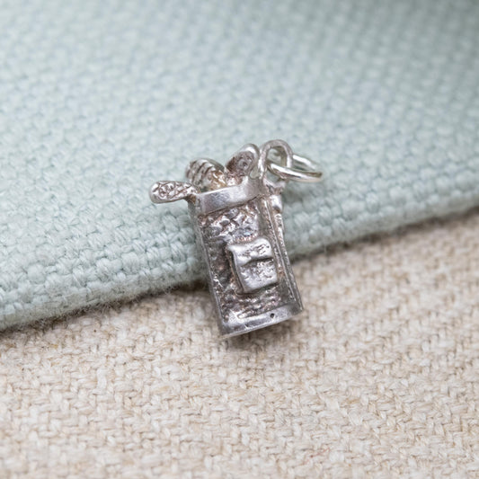 Vintage Sterling Silver Golf Caddy Charm Pendant - Sports Golfing Gift for Charm Bracelet