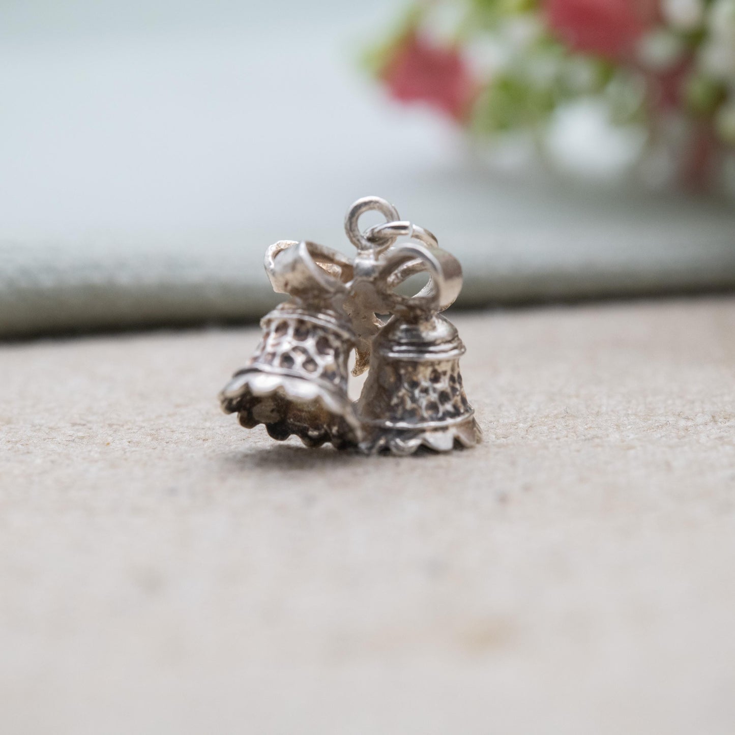 Vintage Sterling Silver Bells Charm Pendant - Wedding Christmas Bell Charm Bracelet | Gift for Charm Bracelet