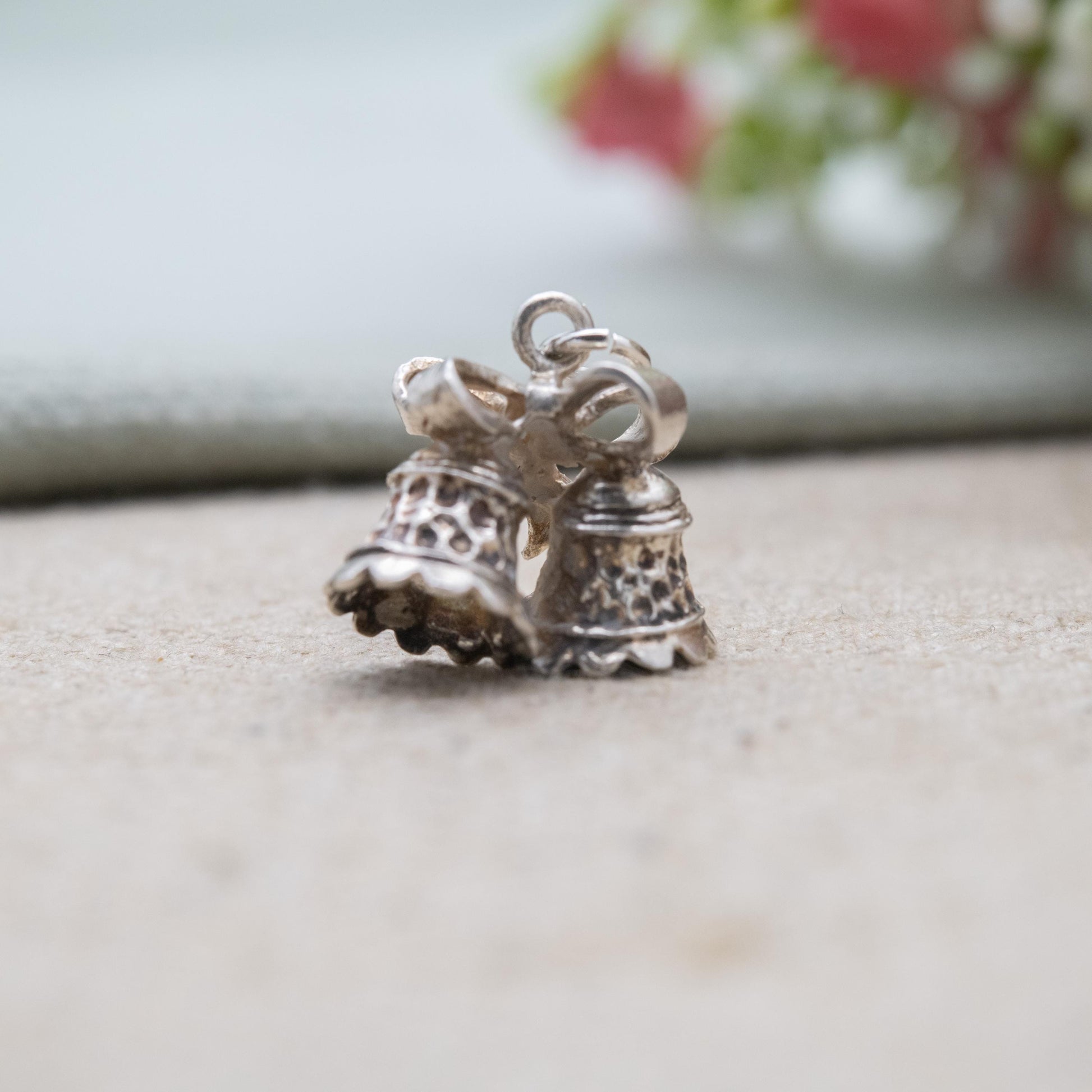 Vintage Sterling Silver Bells Charm Pendant - Wedding Christmas Bell Charm Bracelet | Gift for Charm Bracelet
