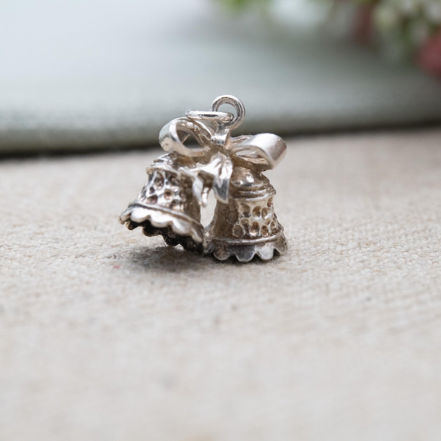 Vintage Sterling Silver Bells Charm Pendant - Wedding Christmas Bell Charm Bracelet | Gift for Charm Bracelet