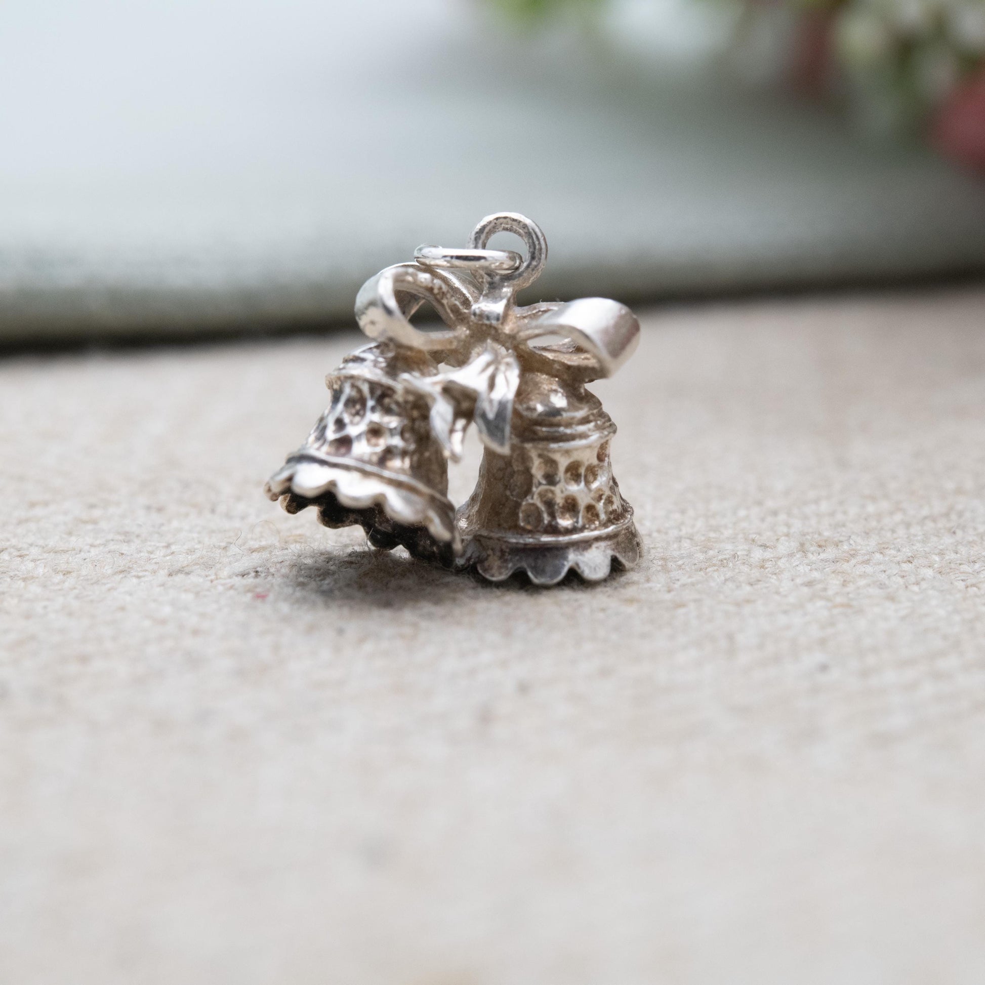 Vintage Sterling Silver Bells Charm Pendant - Wedding Christmas Bell Charm Bracelet | Gift for Charm Bracelet