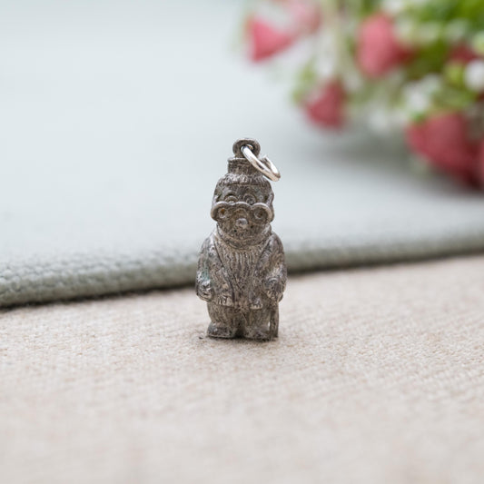 Vintage Sterling Silver Womble Great Uncle Bulgaria Charm Pendant 1974 - 70s Childrens Book Character | Collectable Gift for Charm Bracelet