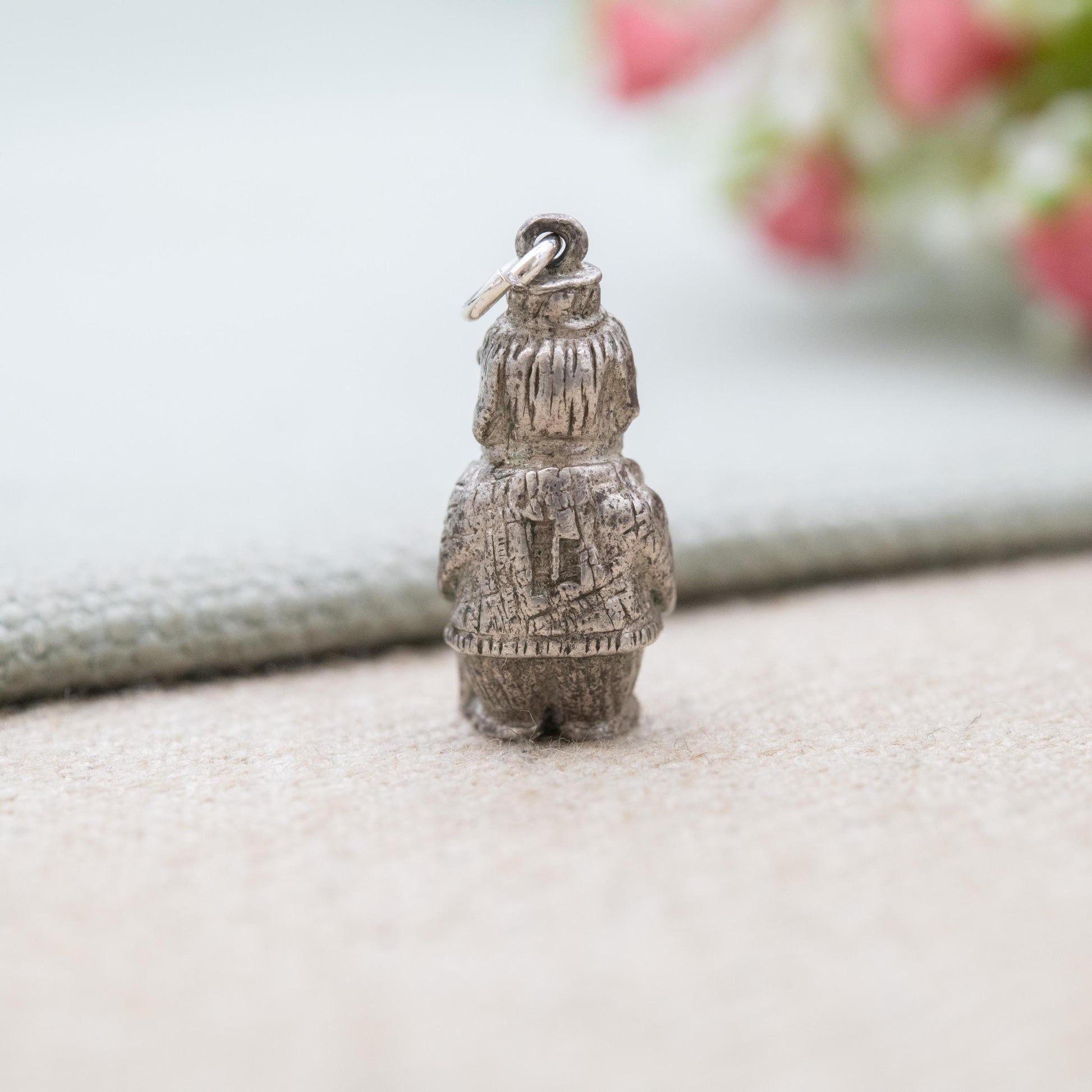 Vintage Sterling Silver Womble Great Uncle Bulgaria Charm Pendant 1974 - 70s Childrens Book Character | Collectable Gift for Charm Bracelet