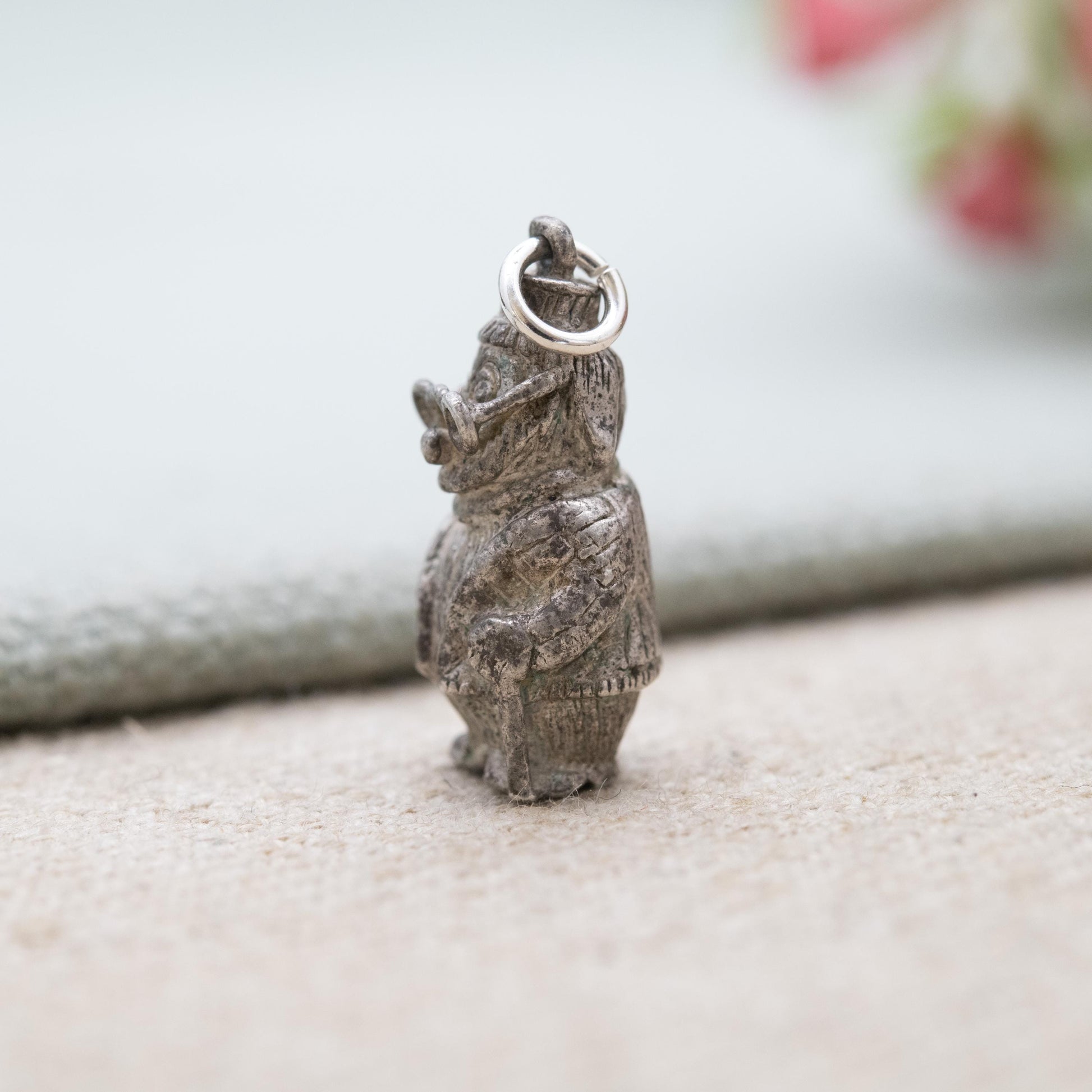 Vintage Sterling Silver Womble Great Uncle Bulgaria Charm Pendant 1974 - 70s Childrens Book Character | Collectable Gift for Charm Bracelet