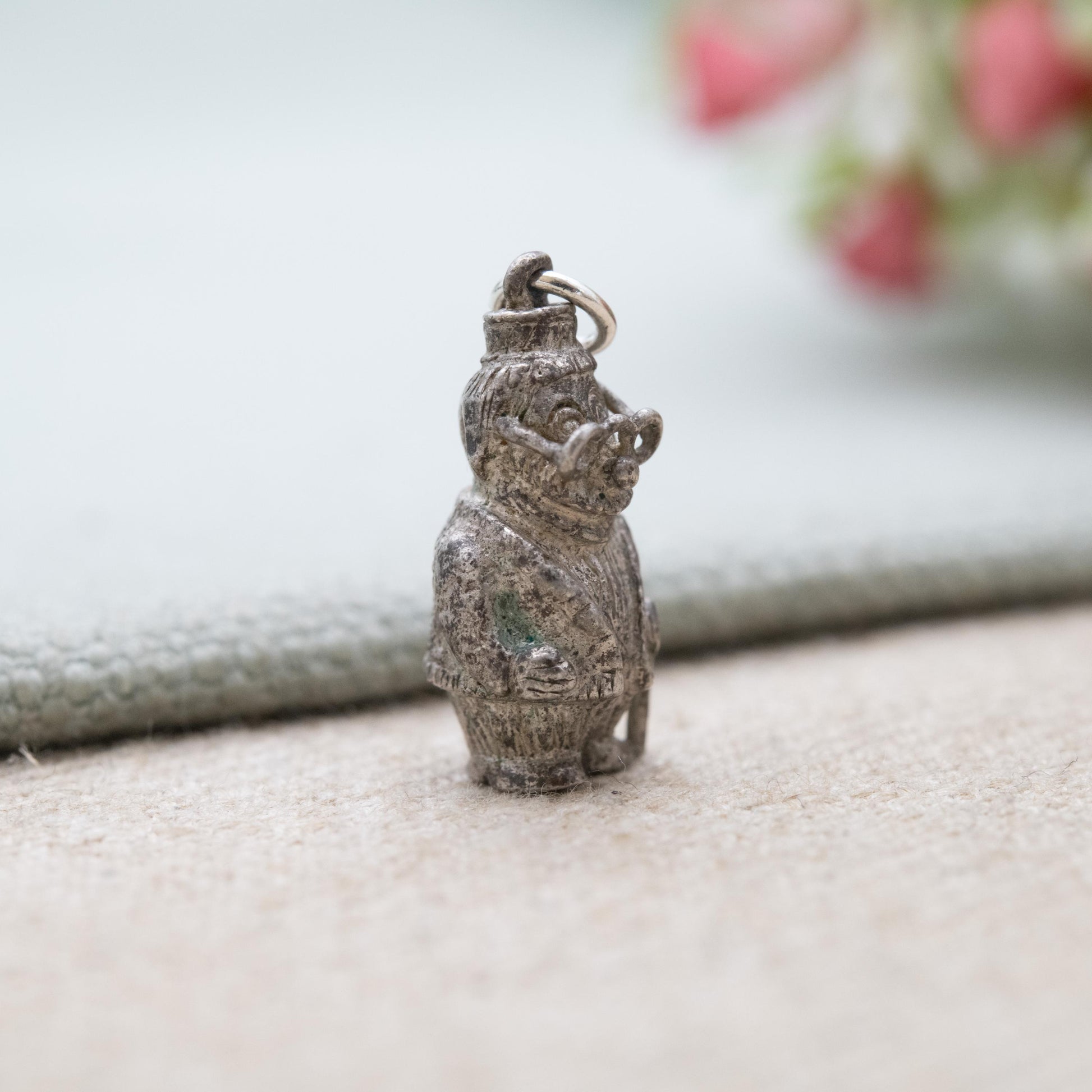 Vintage Sterling Silver Womble Great Uncle Bulgaria Charm Pendant 1974 - 70s Childrens Book Character | Collectable Gift for Charm Bracelet
