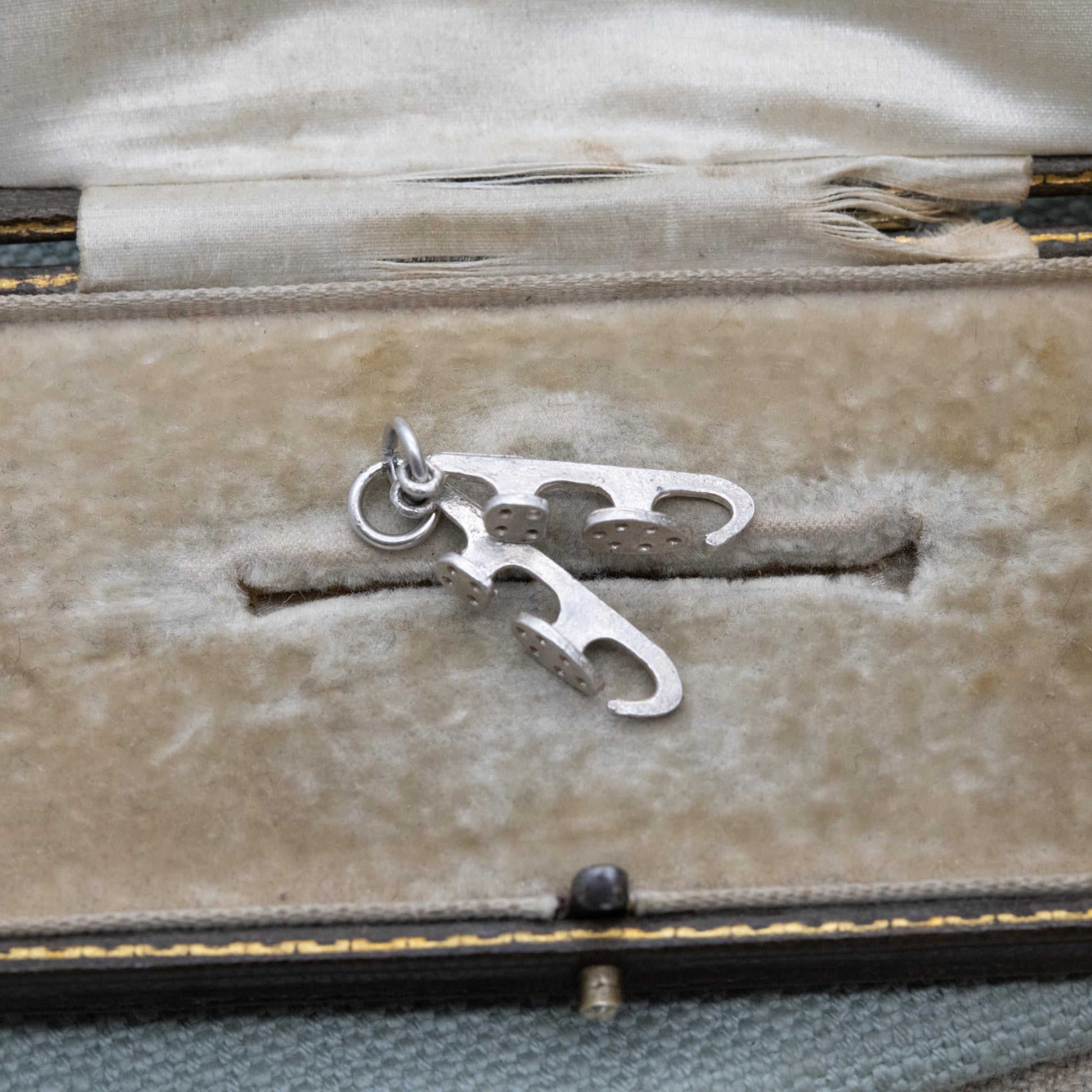 Vintage Sterling Silver Ice Skates Charm Pendant - Ice Skating | Winter Sports | Gift for Charm Bracelet
