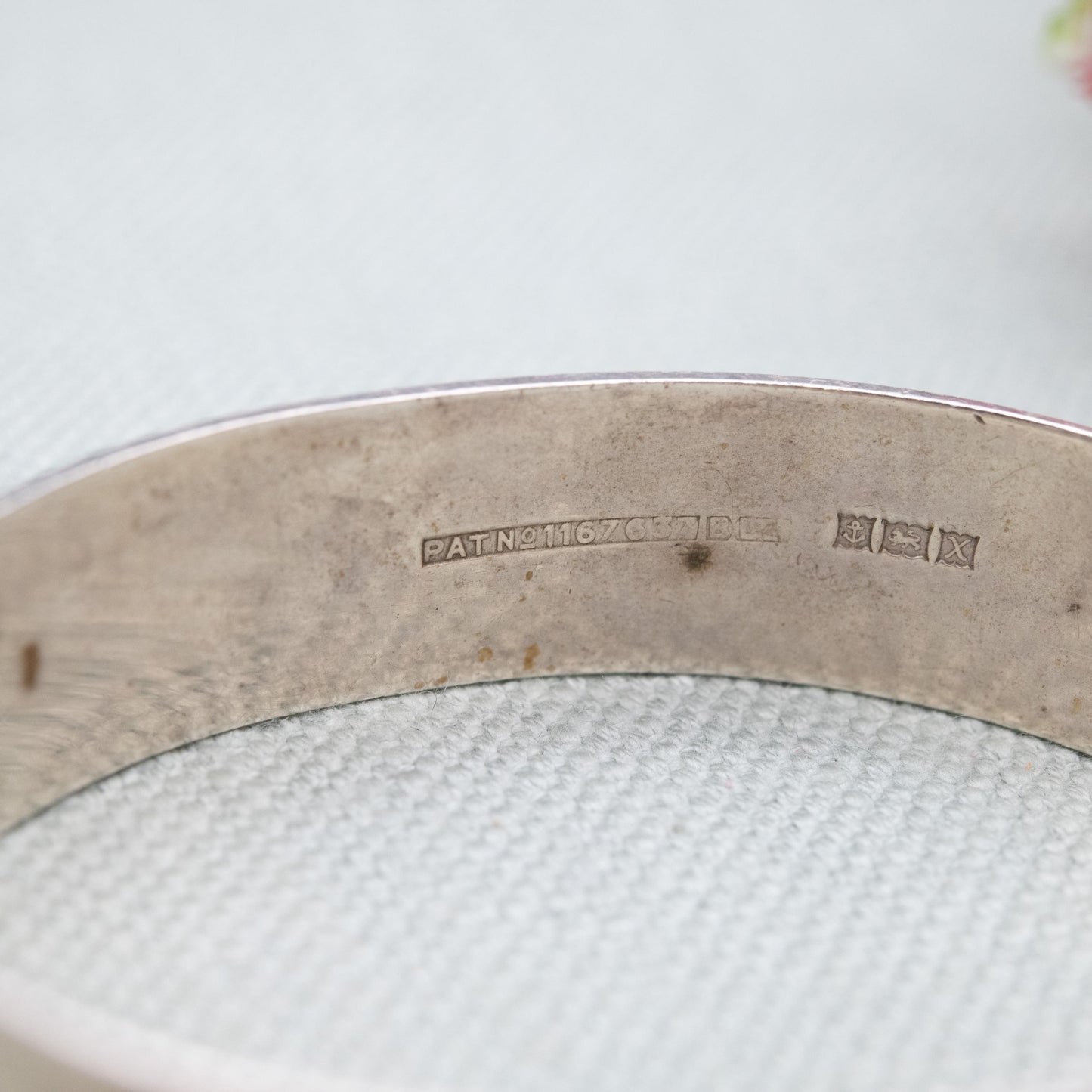 Vintage Sterling Silver Floral Engraved Name Bangle Bracelet 1972 - Mary Helen Name Bracelet | Chunky Victorian Aesthetic Scrolling Style