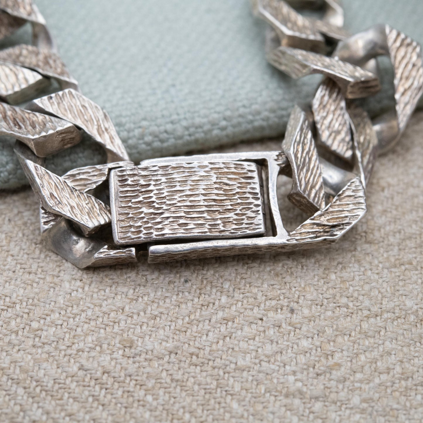 Vintage Sterling Silver Chunky ID Bracelet 1979 - Heavy Flat Curb Links | Unisex Bracelet | Unisex Jewellery Gift for Him
