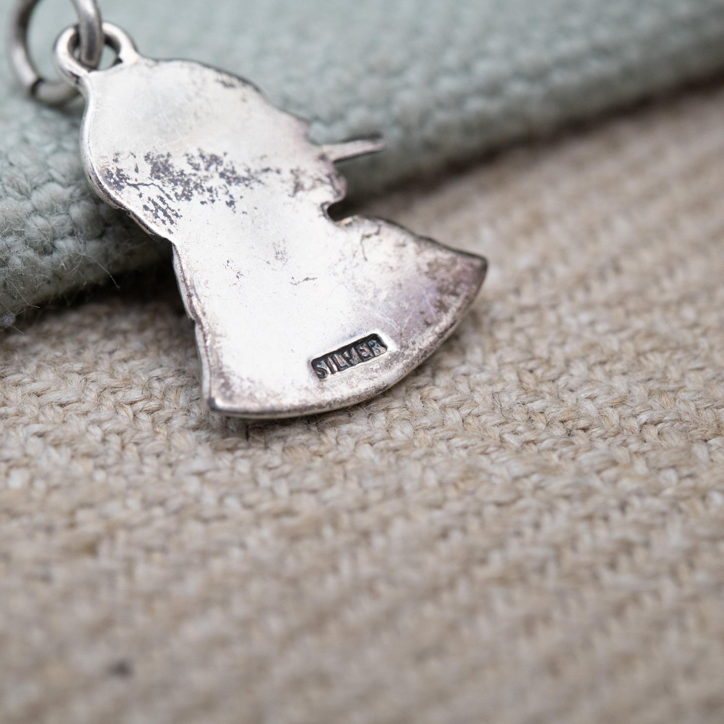 Vintage Sterling Silver Winston Churchill Charm c. 1960s - Commemorative British History Souvenir WWII Theme