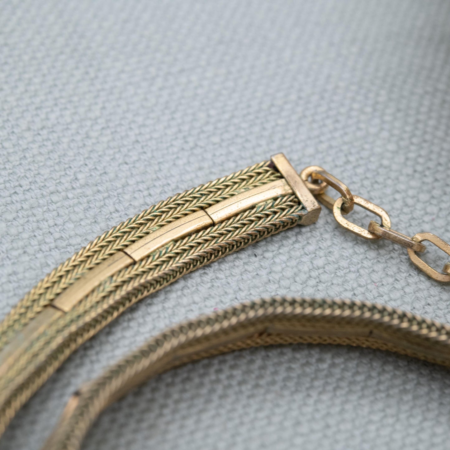 Vintage Grossé Collar Necklace 1961 German Designer - Gold Tone Mesh Style Signed Jewellery