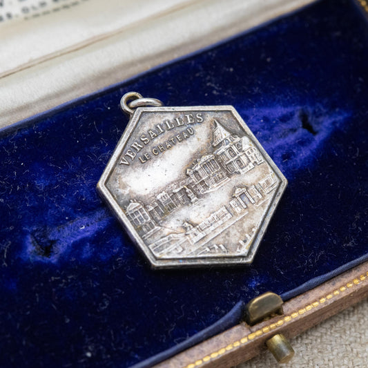 Vintage French Silver Versailles Le Chateau Pendant - Palace of Versailles Souvenir Jewellery