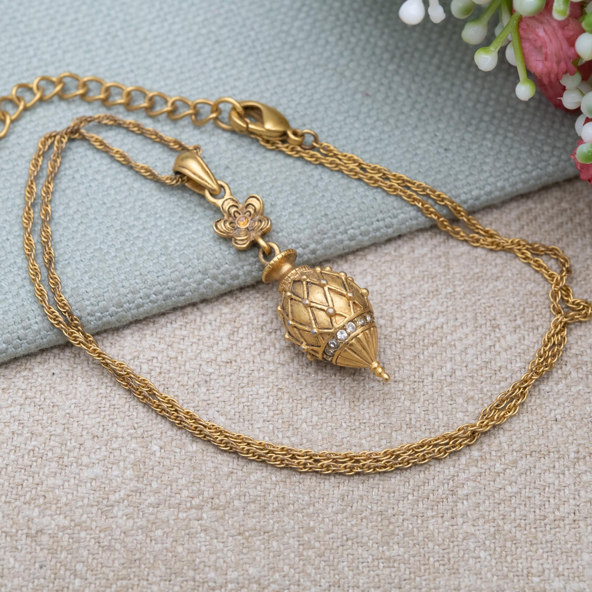 V&A Egg Drop Pendant Necklace in the Style of Castellani - Victoria and Albert Museum Collection Antique Reproduction