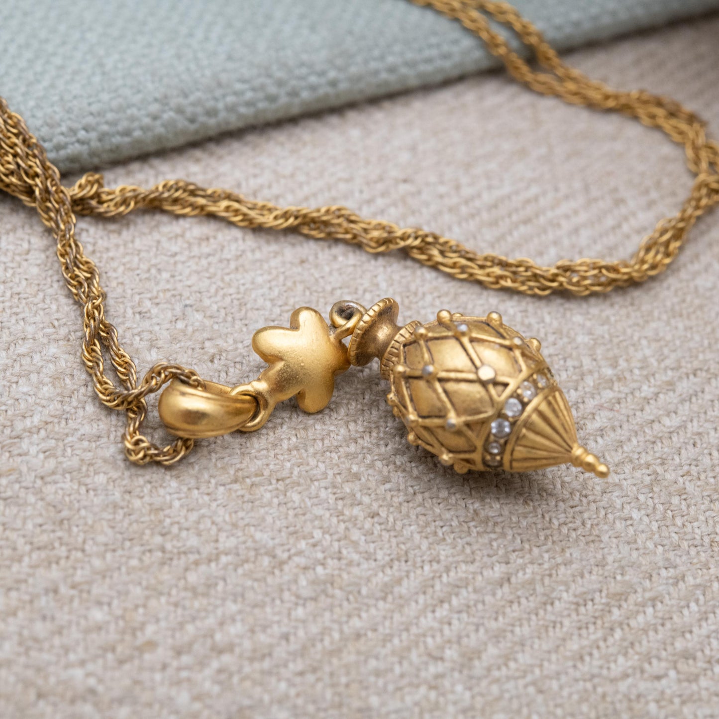 V&A Egg Drop Pendant Necklace in the Style of Castellani - Victoria and Albert Museum Collection Antique Reproduction
