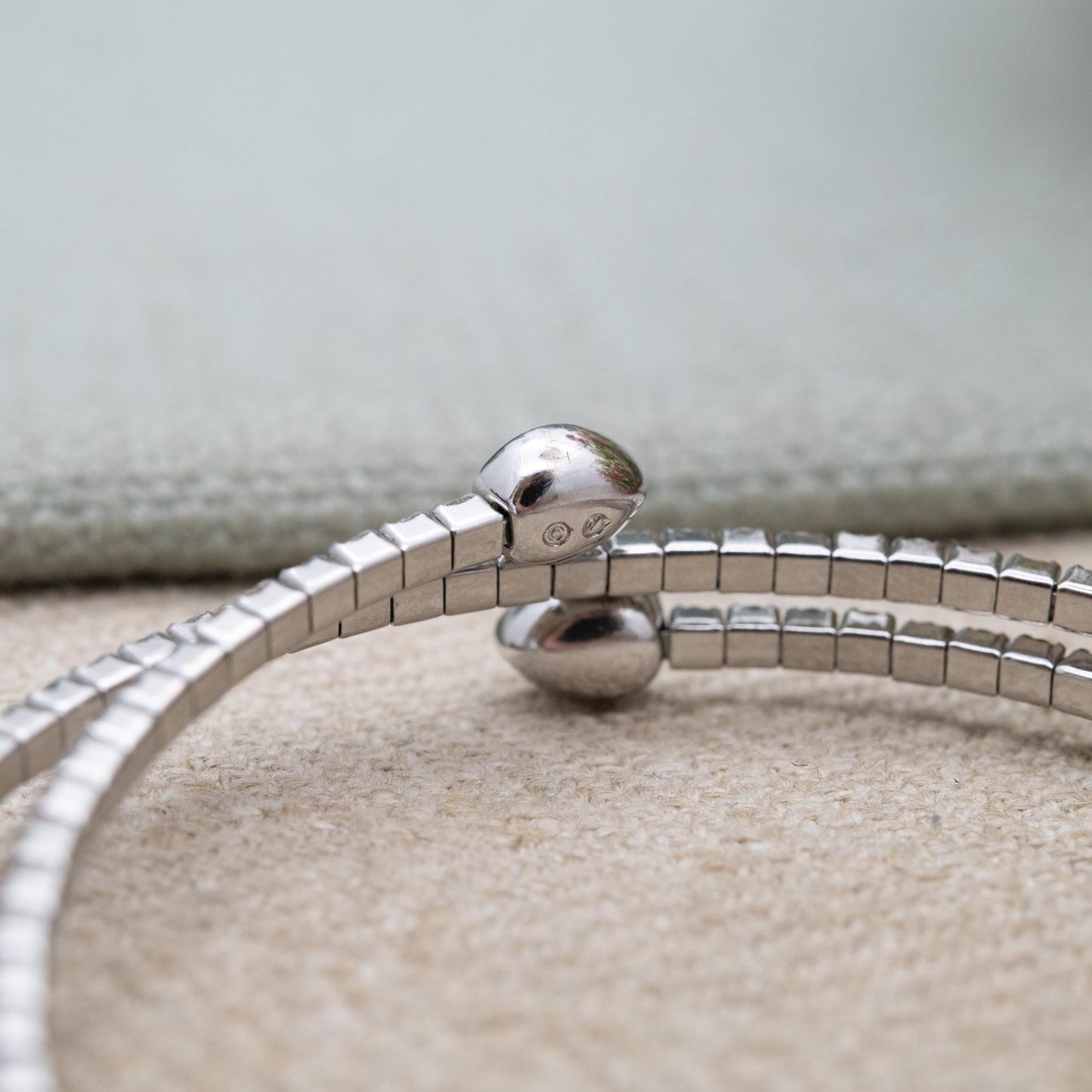 Swarovski Twisty Cuff Bangle Bracelet Rhodium Plated - Silver Tone with Clear Stone Crystals