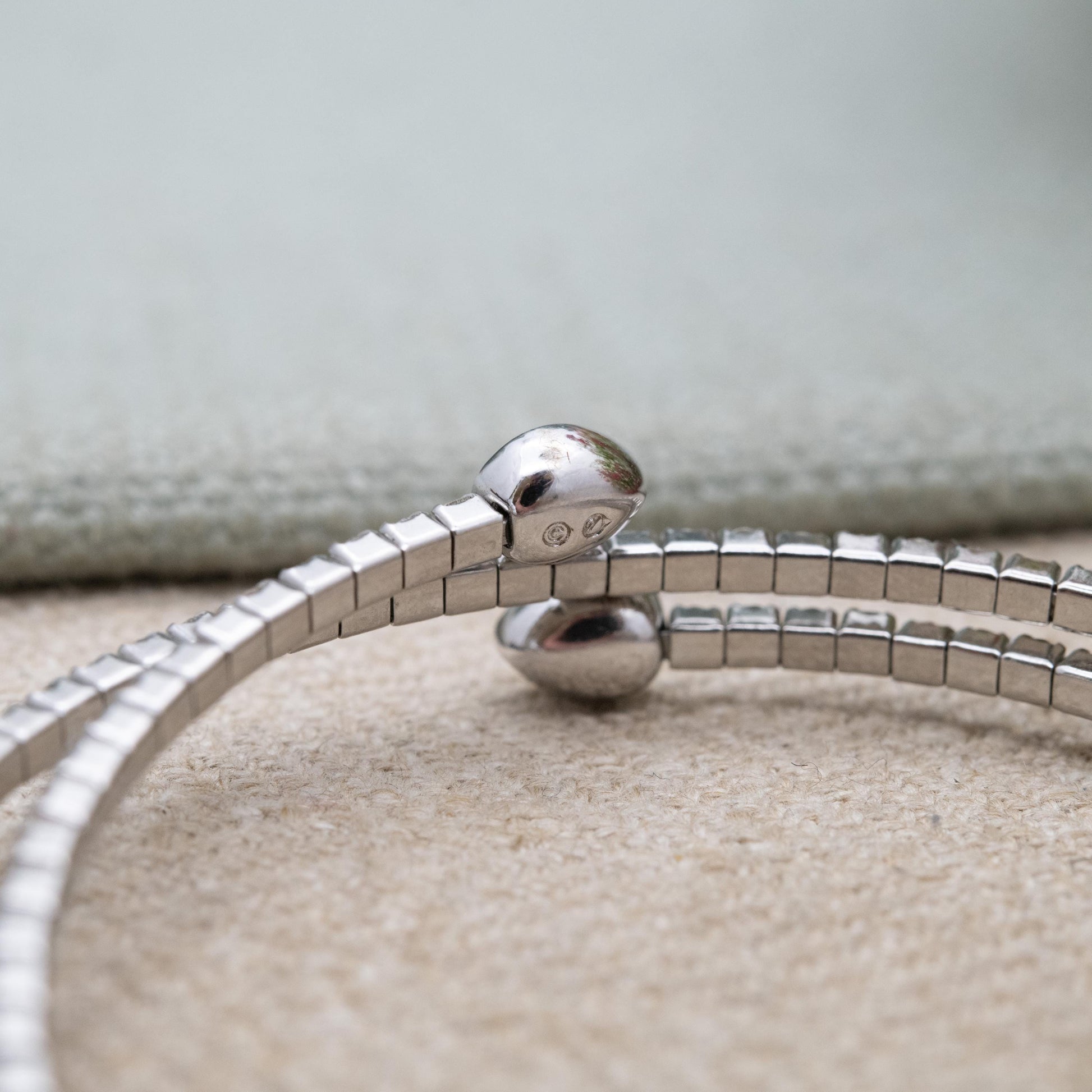 Swarovski Twisty Cuff Bangle Bracelet Rhodium Plated - Silver Tone with Clear Stone Crystals