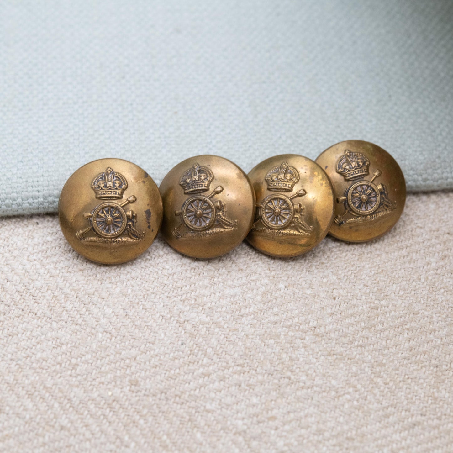 Armfield Ltd British Army Royal Artillery Button Set of Four c. 1940s - Made in Birmingham | WWII Collectable