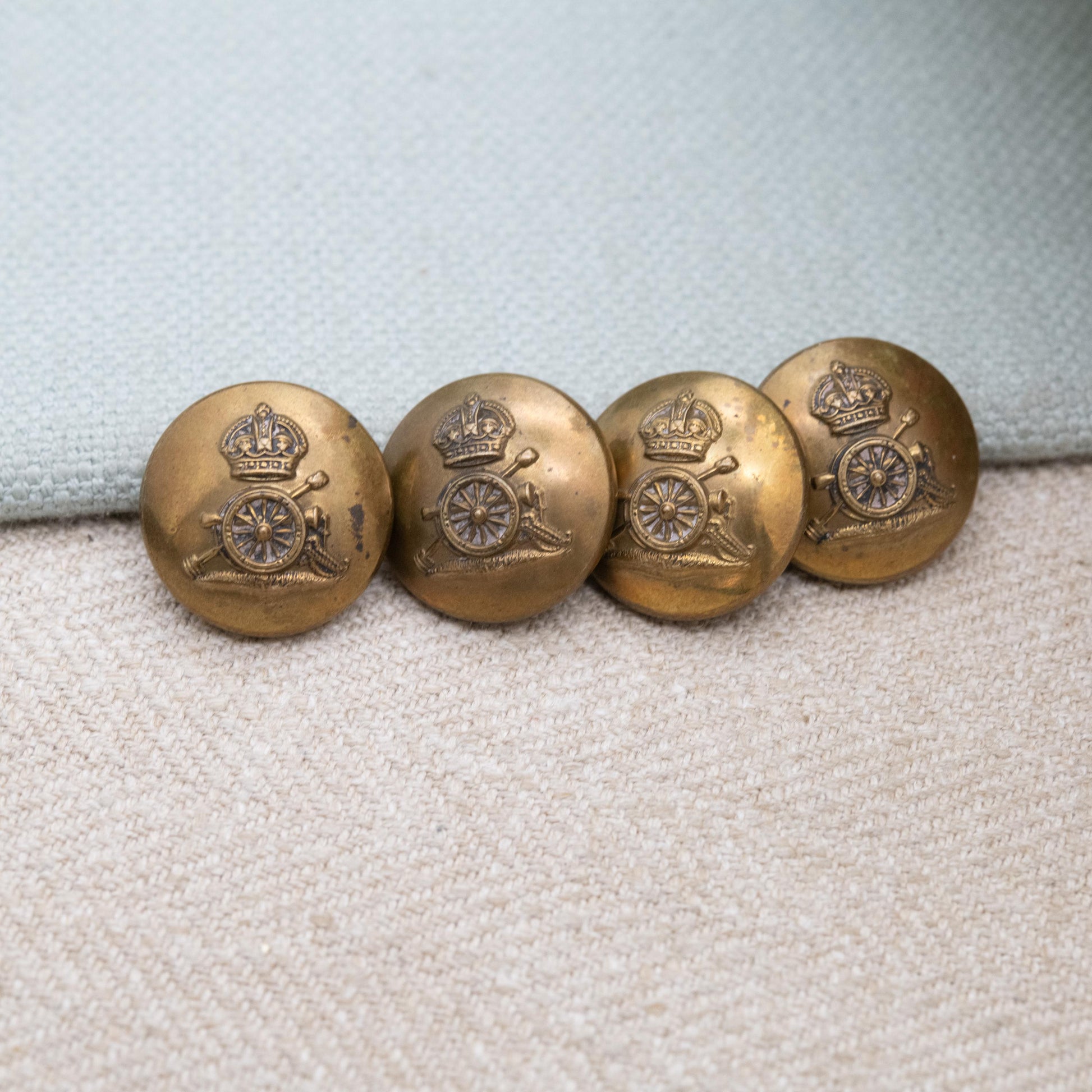 Armfield Ltd British Army Royal Artillery Button Set of Four c. 1940s - Made in Birmingham | WWII Collectable