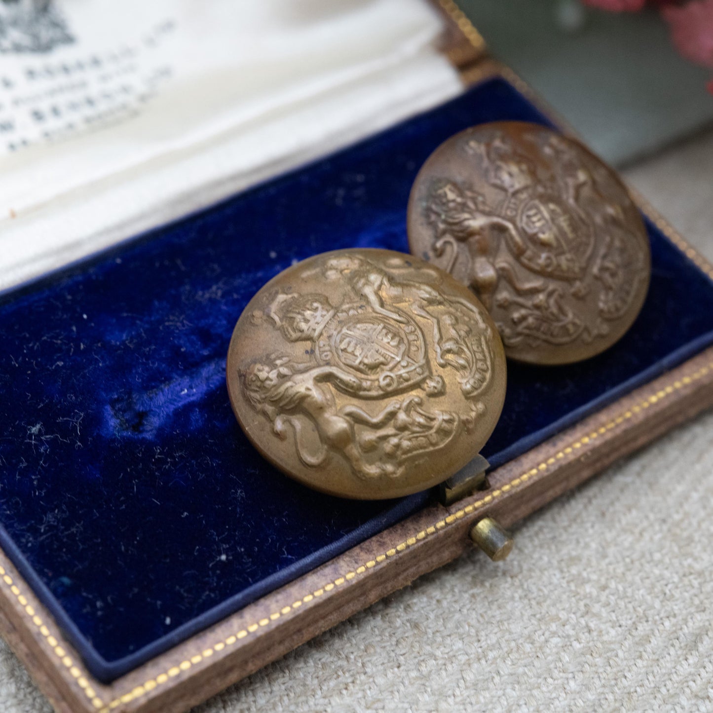 Vintage Pair of British Army Buttons by Cheney