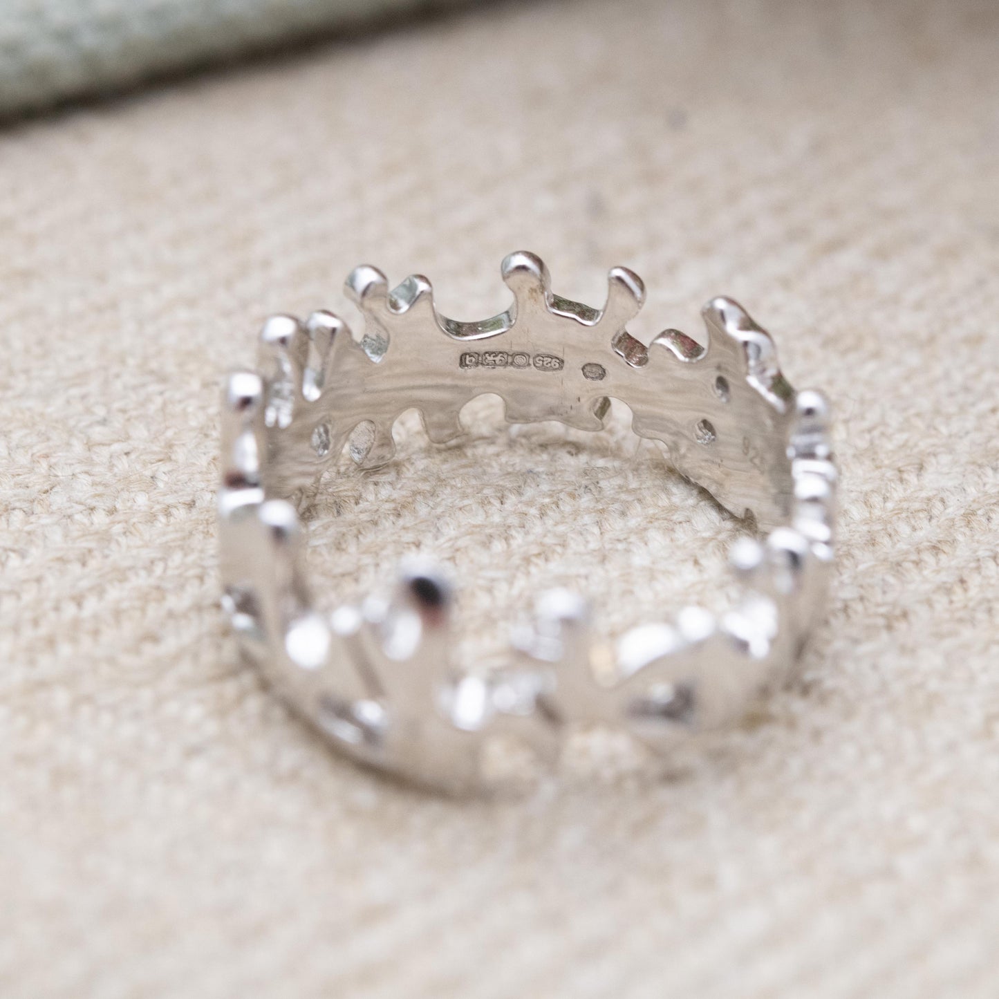 Vintage Sterling Silver Figural Band Ring - Minimalist Chunky Wave Band | UK Size - K 1/2 | US Size - 5 3/4