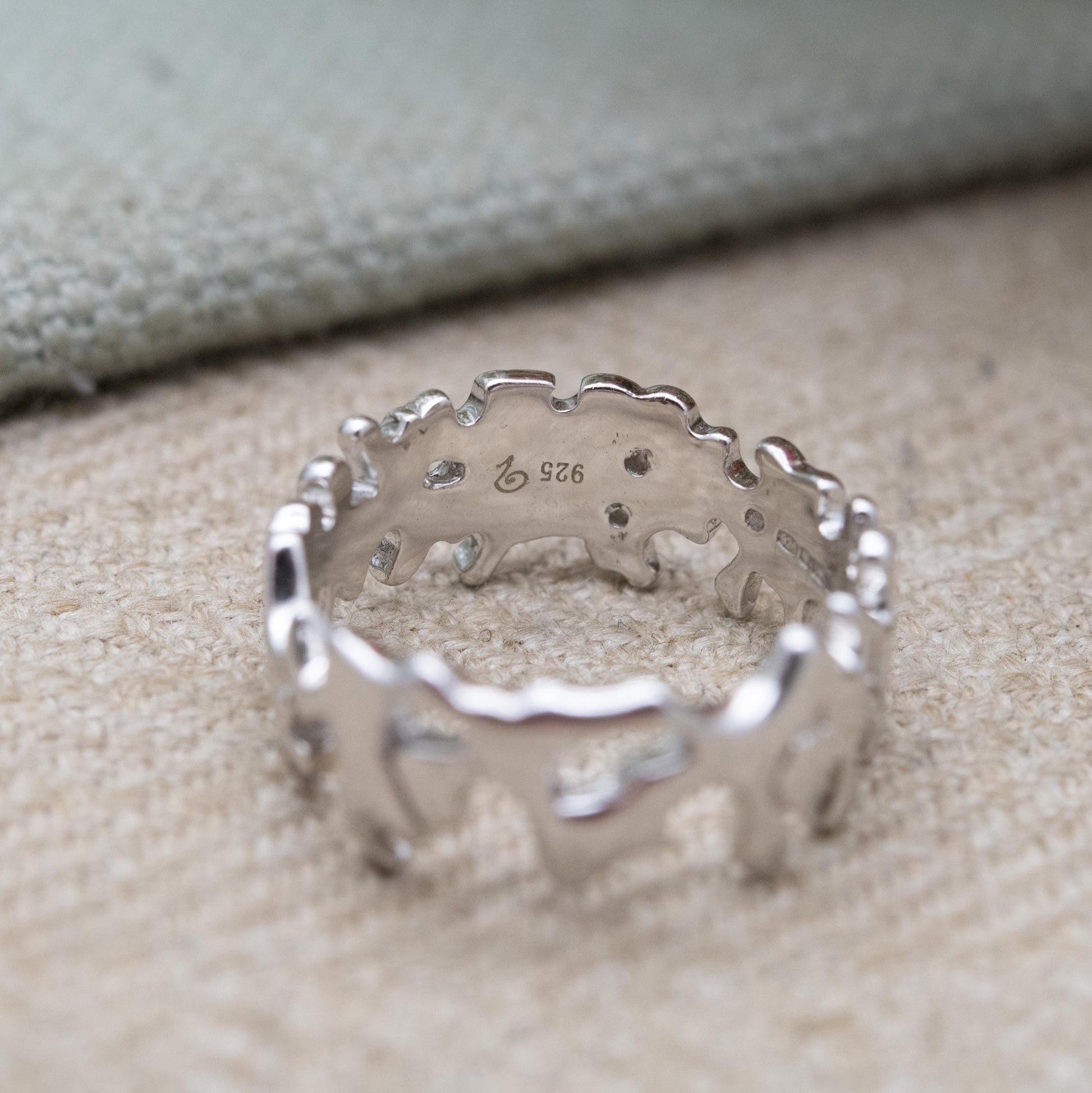 Vintage Sterling Silver Figural Band Ring - Minimalist Chunky Wave Band | UK Size - K 1/2 | US Size - 5 3/4