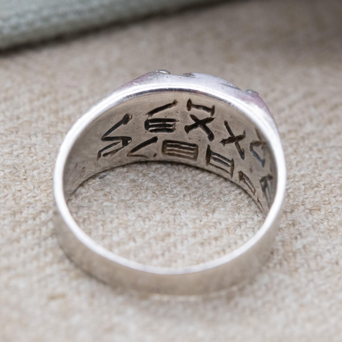 Vintage Sterling Silver Time Flies Sundial Signet Ring 1996 - Latin Engraving Roman Numerals | UK Size - T 1/2 | US Size - 9 3/4