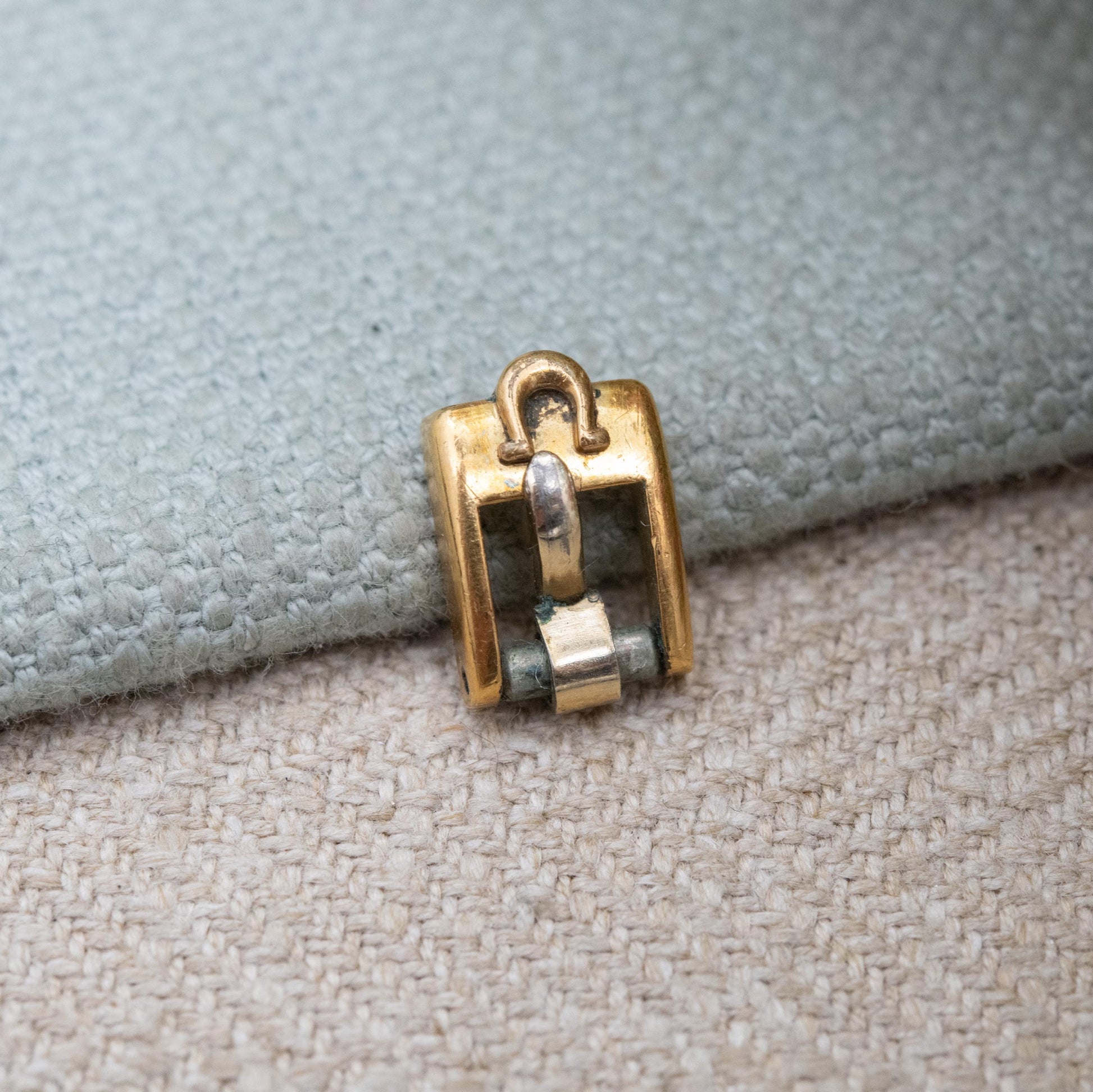 Vintage Omega 6mm Watch Strap Buckle - AW Plaque G Swiss