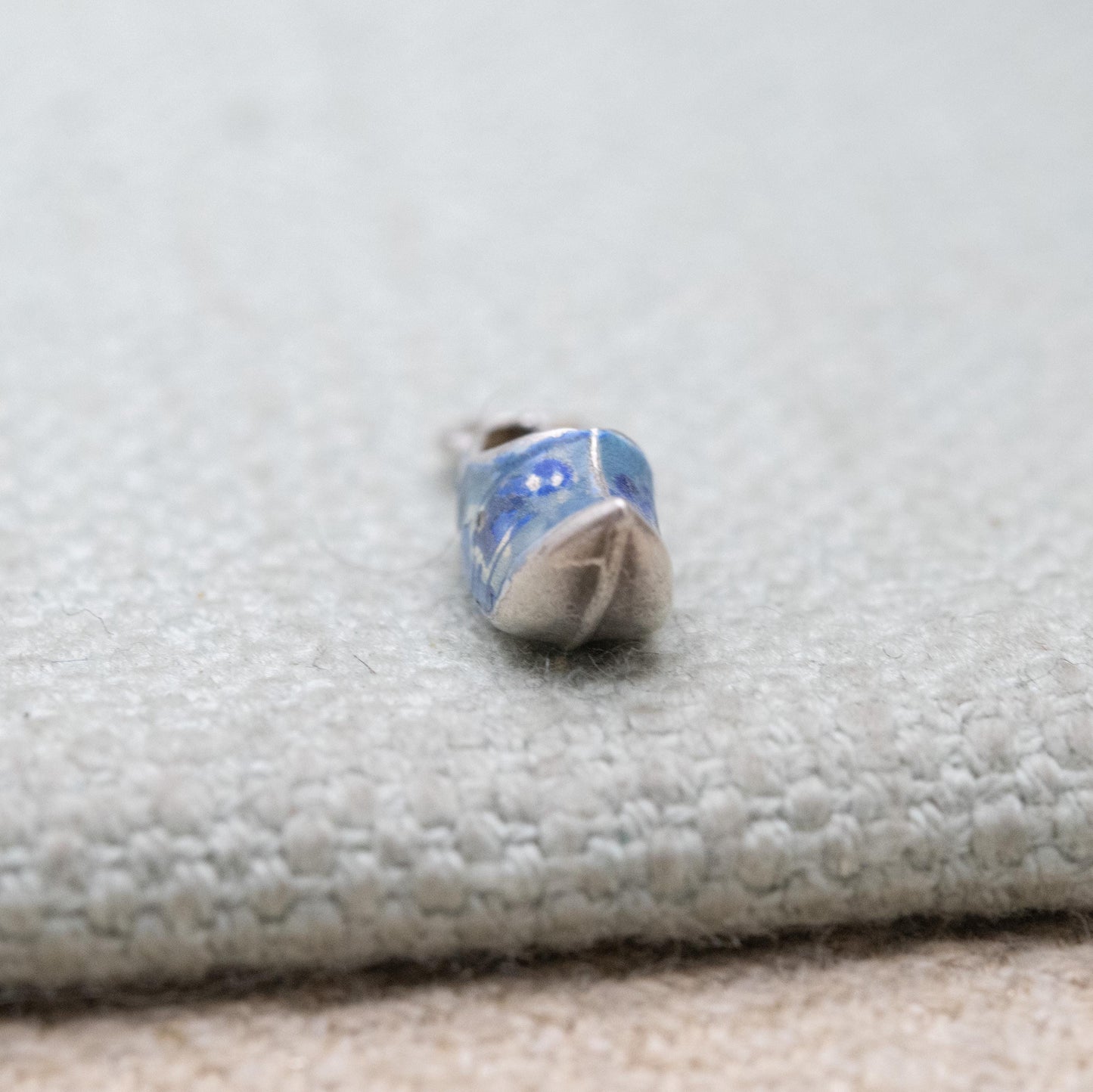 Vintage European Silver Enamel Dutch Clog Charm Pendant - Traditional Shoe | Netherlands Travel Souvenir | Gift for Charm Bracelet
