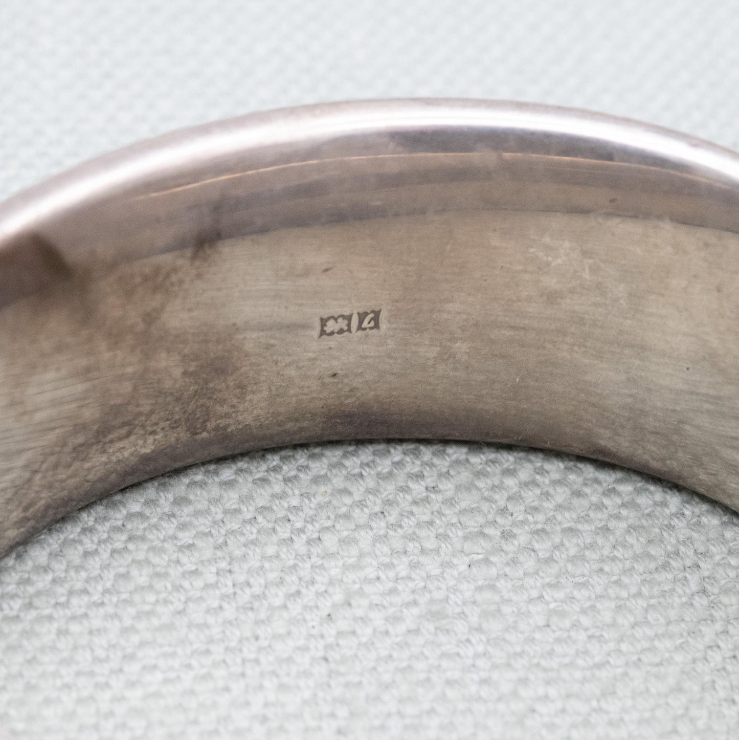 Vintage Sterling Silver Engraved Bangle Bracelet 1960 - Chunky Victorian Aesthetic Scrolling Style with Safety Chain