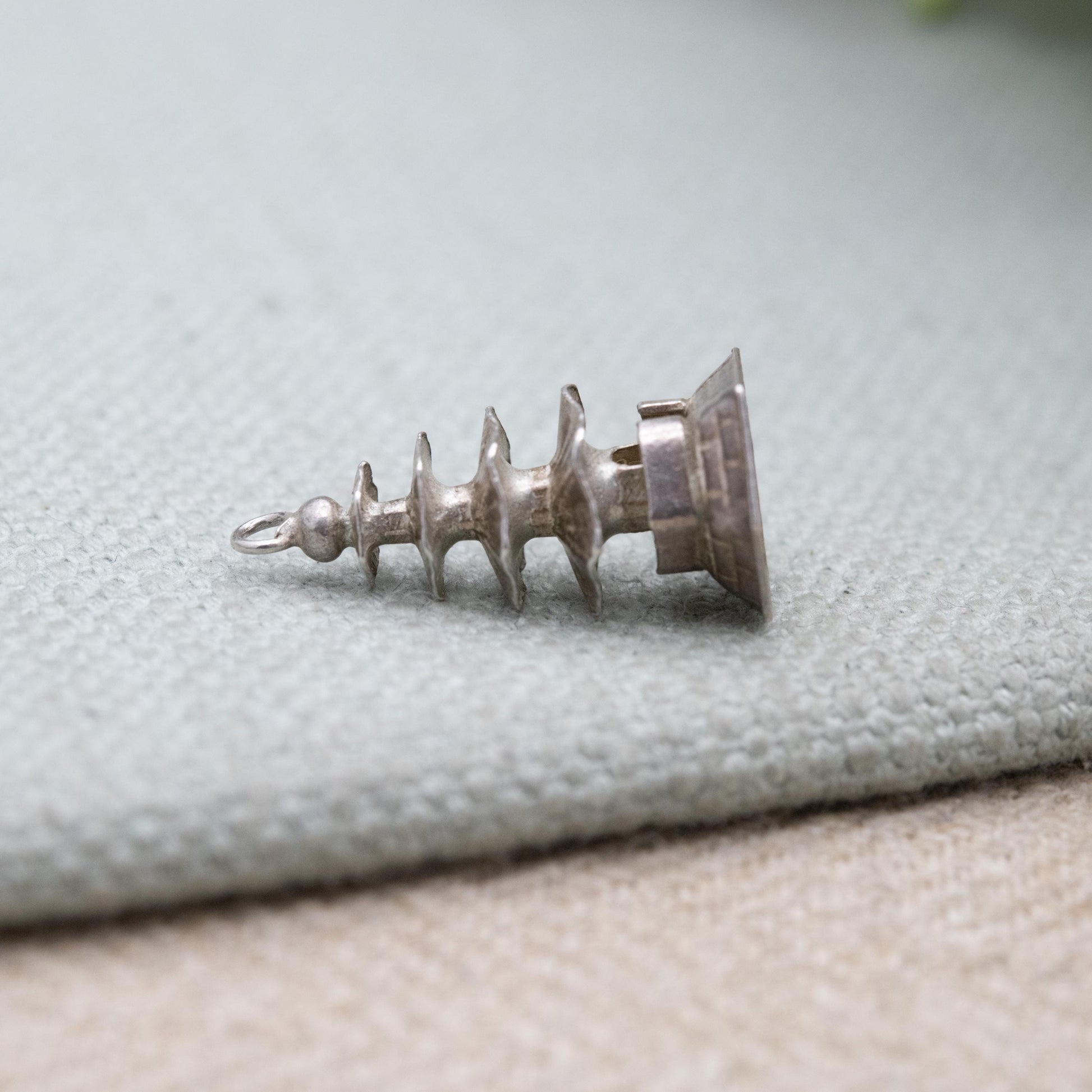 Vintage Sterling Silver Pagoda Charm Pendant - Japanese Gardens | Japan Souvenir Gift for Charm Bracelet