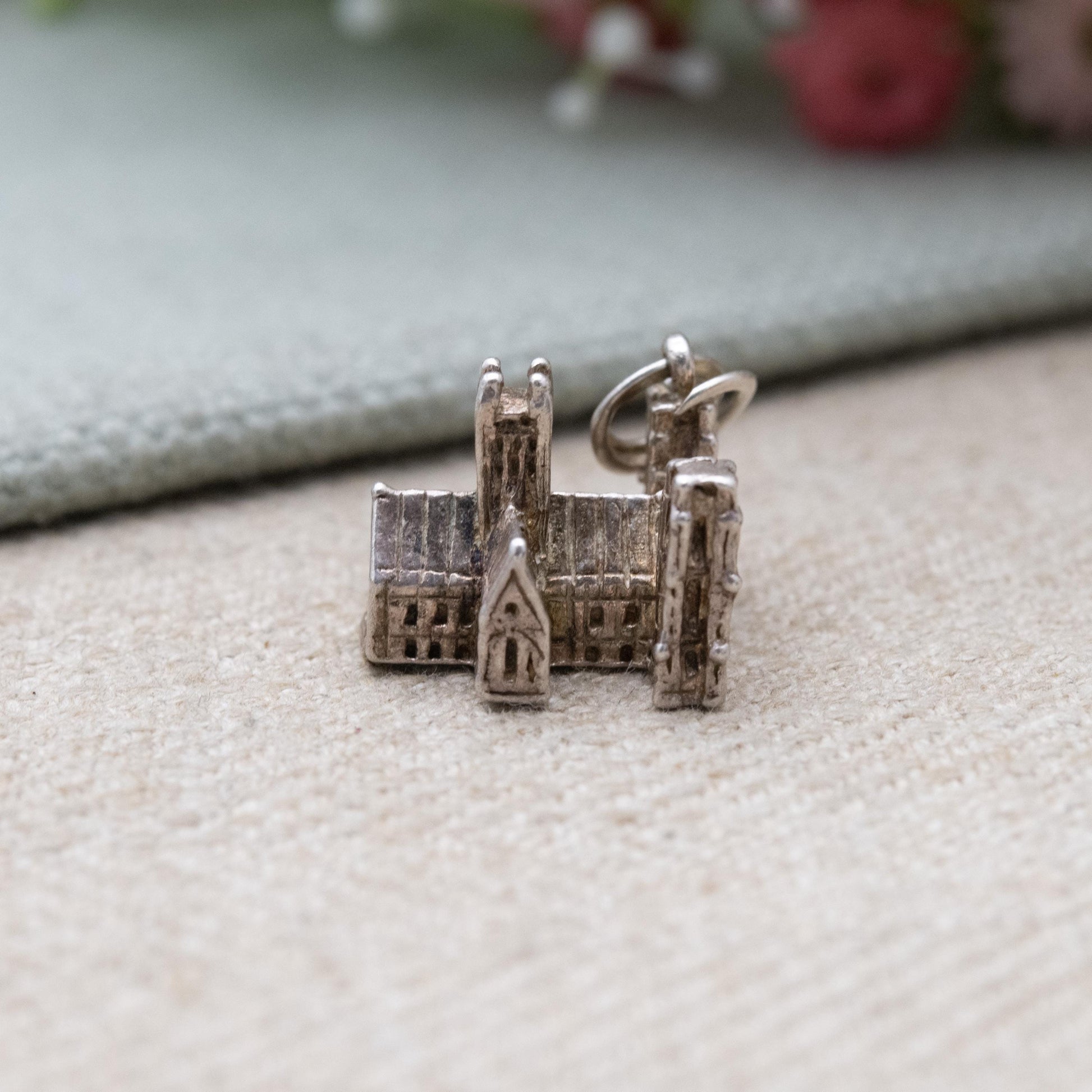 Vintage Sterling Silver Cathedral Charm Pendant - Wells Cathedral | Somerset England | Travel | Souvenir Gift for Charm Bracelet