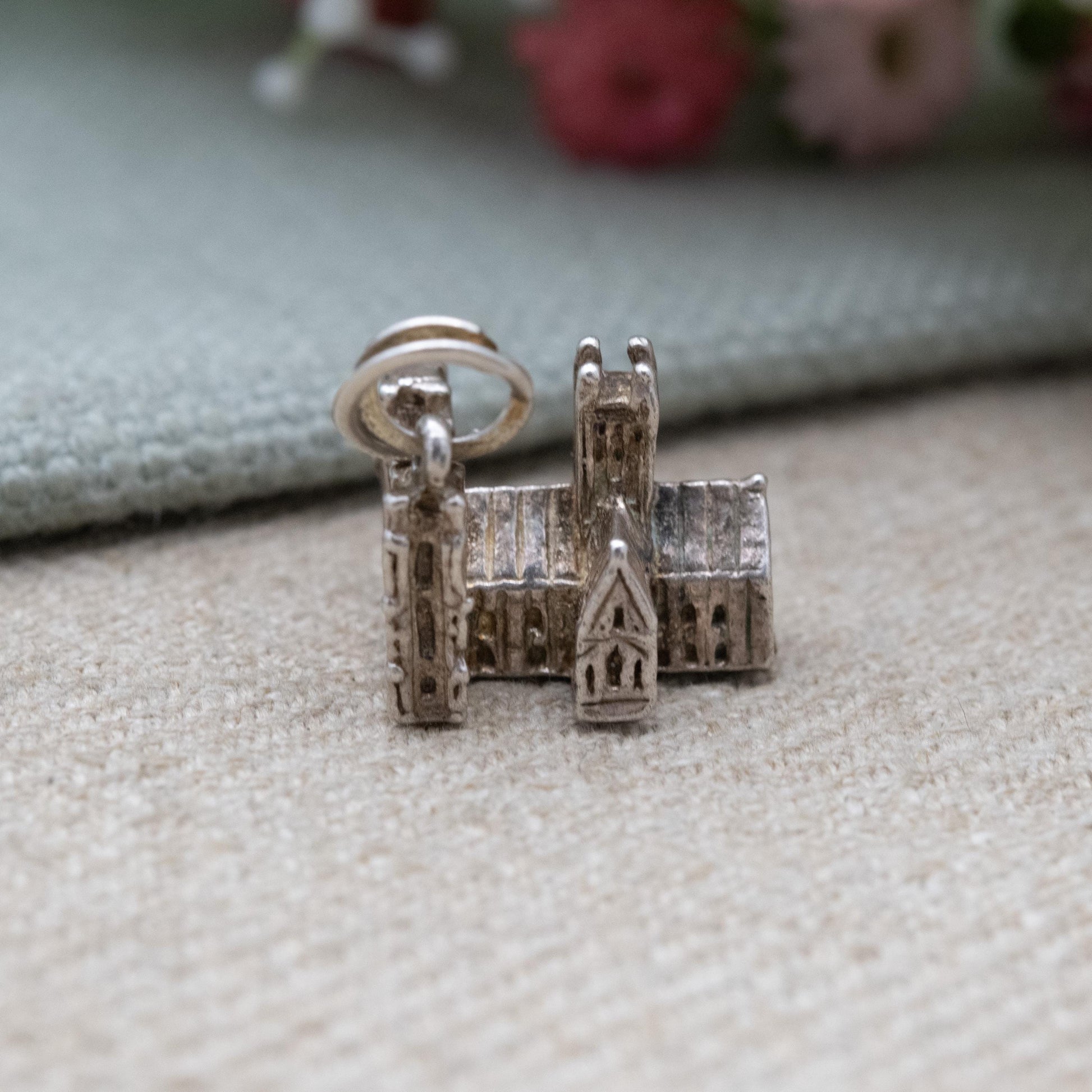 Vintage Sterling Silver Cathedral Charm Pendant - Wells Cathedral | Somerset England | Travel | Souvenir Gift for Charm Bracelet