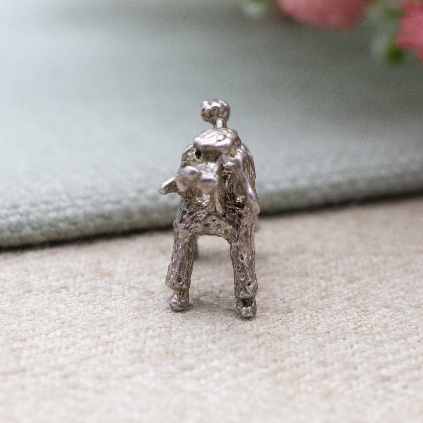 Vintage Sterling Silver Poodle Charm Pendant - Dog Lover | Gift for Charm Bracelet