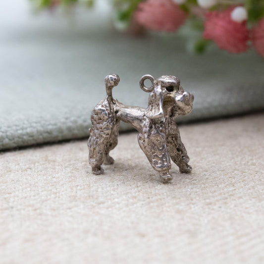 Vintage Sterling Silver Poodle Charm Pendant - Dog Lover | Gift for Charm Bracelet