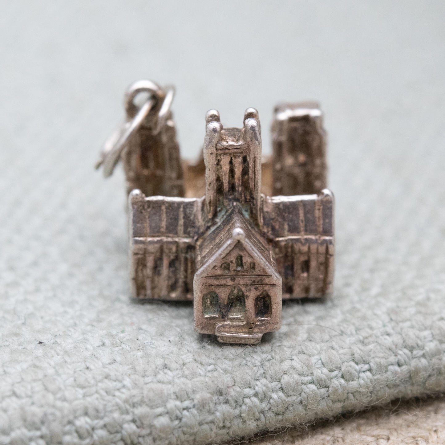 Vintage Sterling Silver Cathedral Charm Pendant - Wells Cathedral | Somerset England | Travel | Souvenir Gift for Charm Bracelet