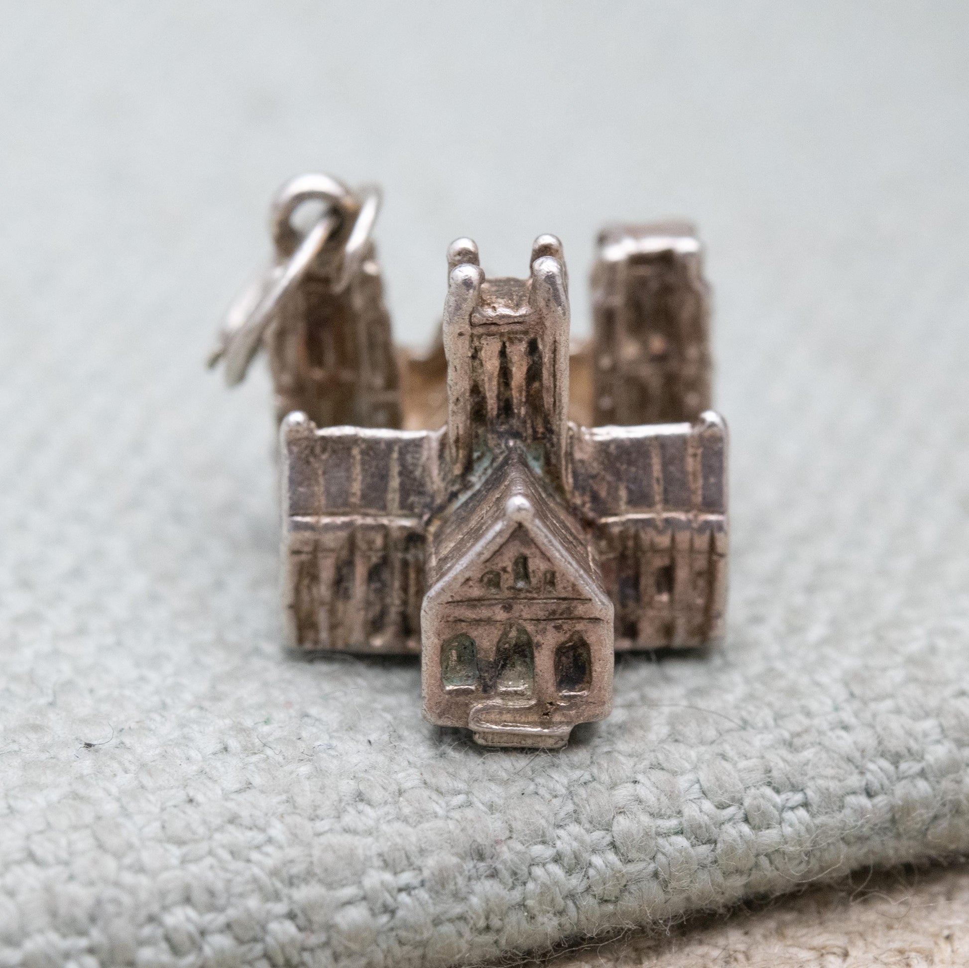 Vintage Sterling Silver Cathedral Charm Pendant - Wells Cathedral | Somerset England | Travel | Souvenir Gift for Charm Bracelet