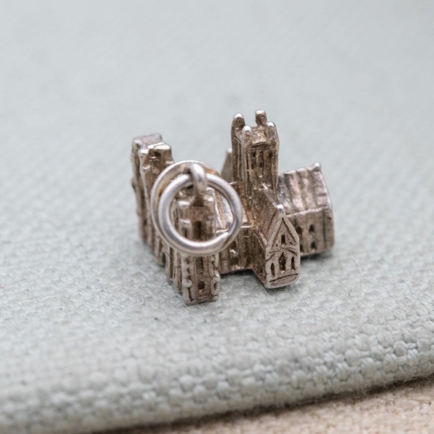 Vintage Sterling Silver Cathedral Charm Pendant - Wells Cathedral | Somerset England | Travel | Souvenir Gift for Charm Bracelet