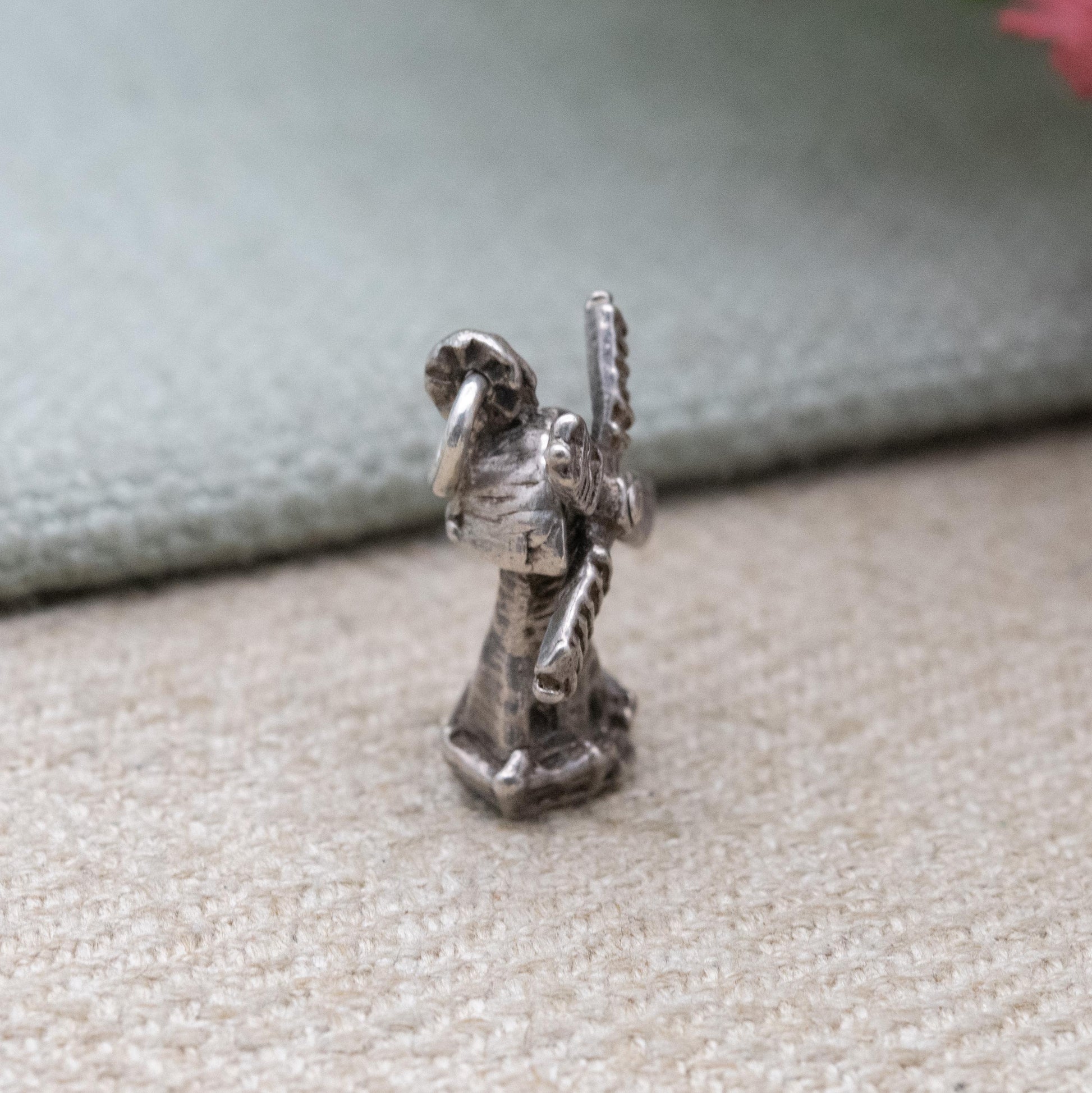 Vintage Sterling Silver Moving Windmill Charm Pendant - Detailed Gift for Charm Bracelet Necklace